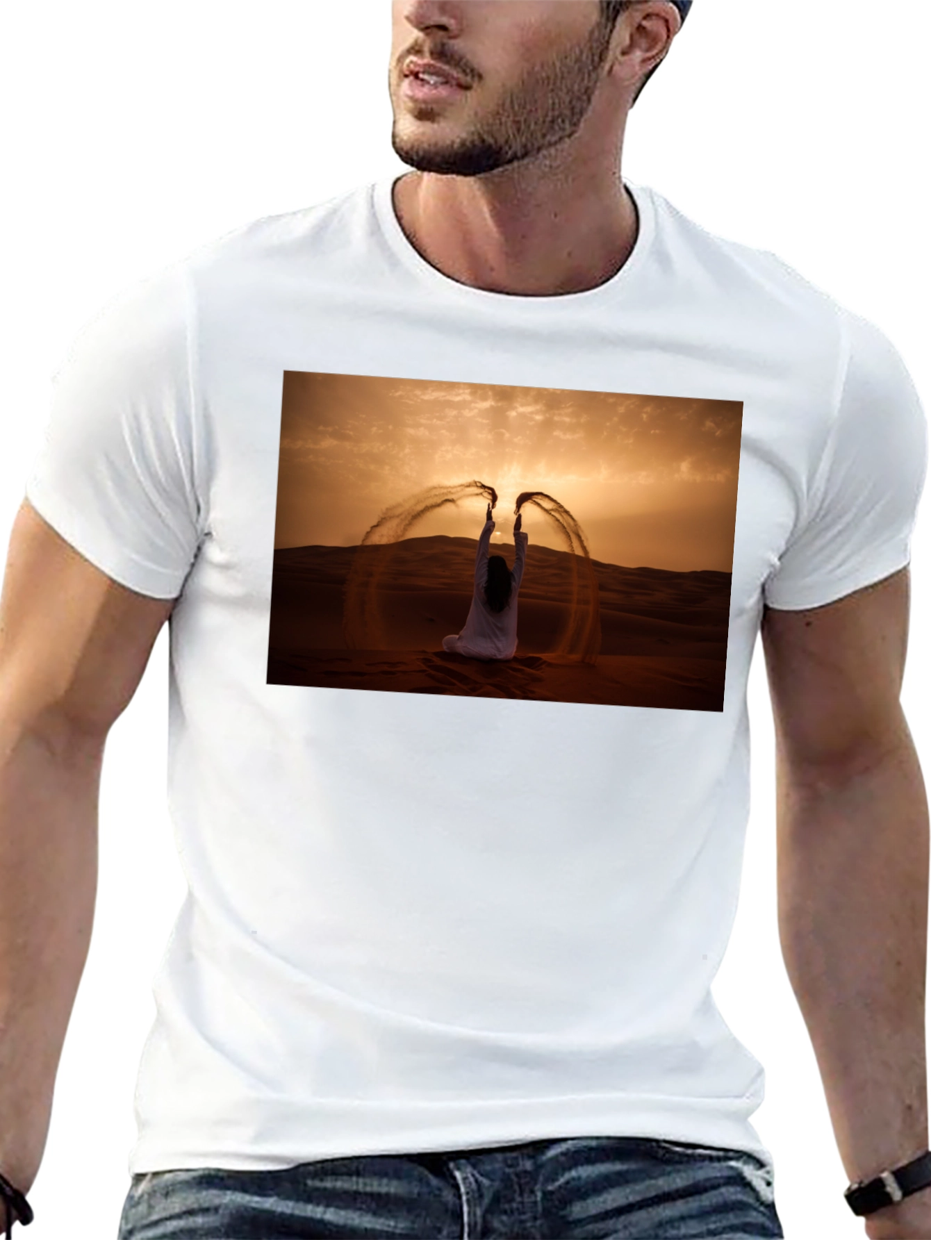 Desert Sand Art Black T-Shirt