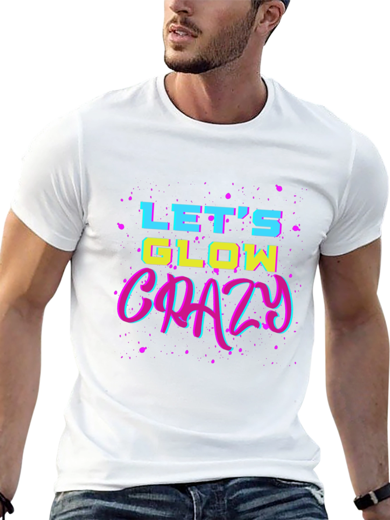 Lets Glow Crazy Black Graphic Tee