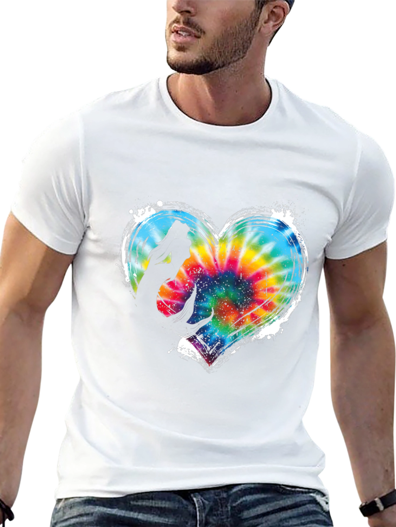 Mermaid Heart Tie Dye Graphic Tee