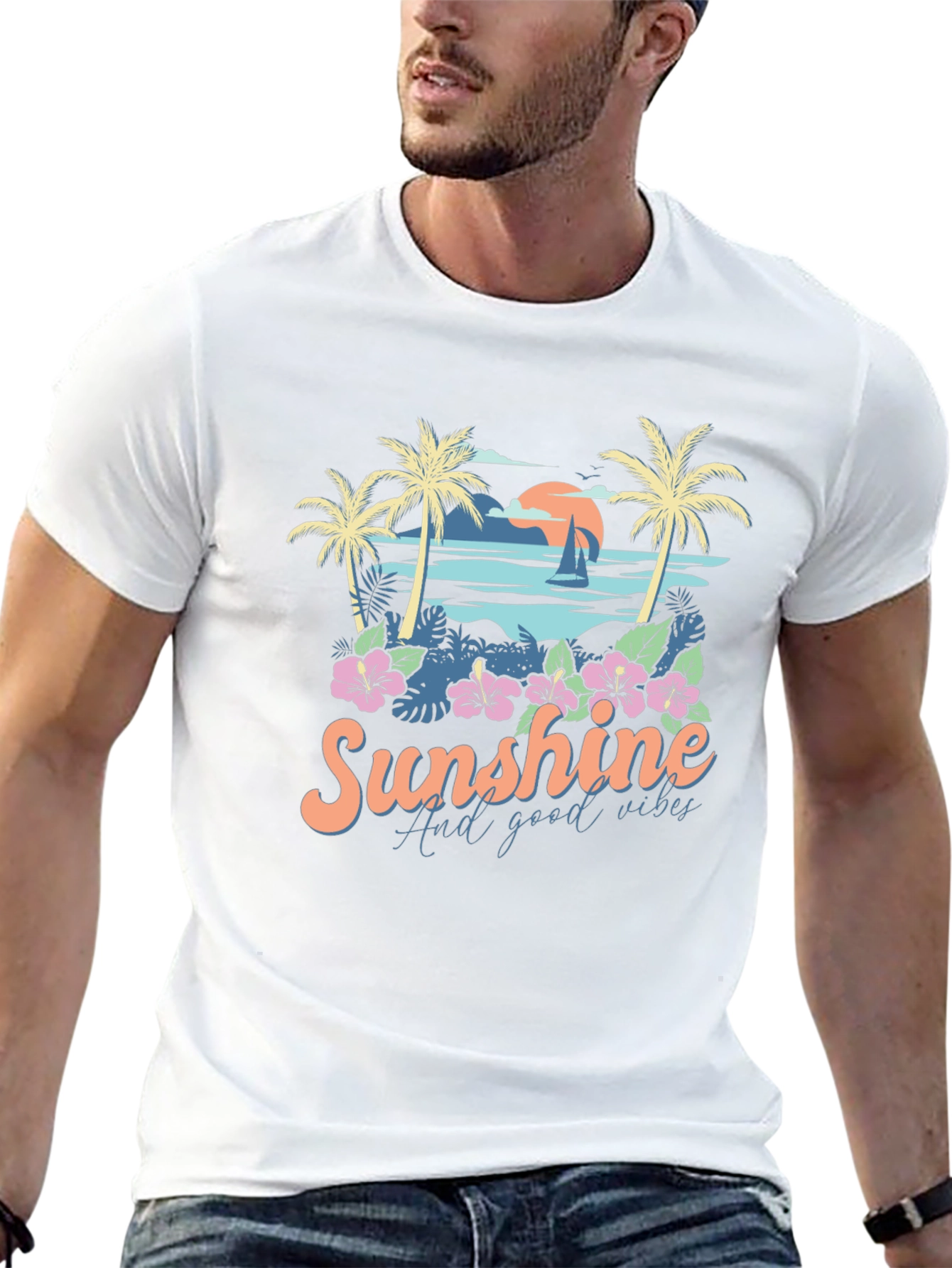 Sunshine & Good Vibes Graphic Tee - Black