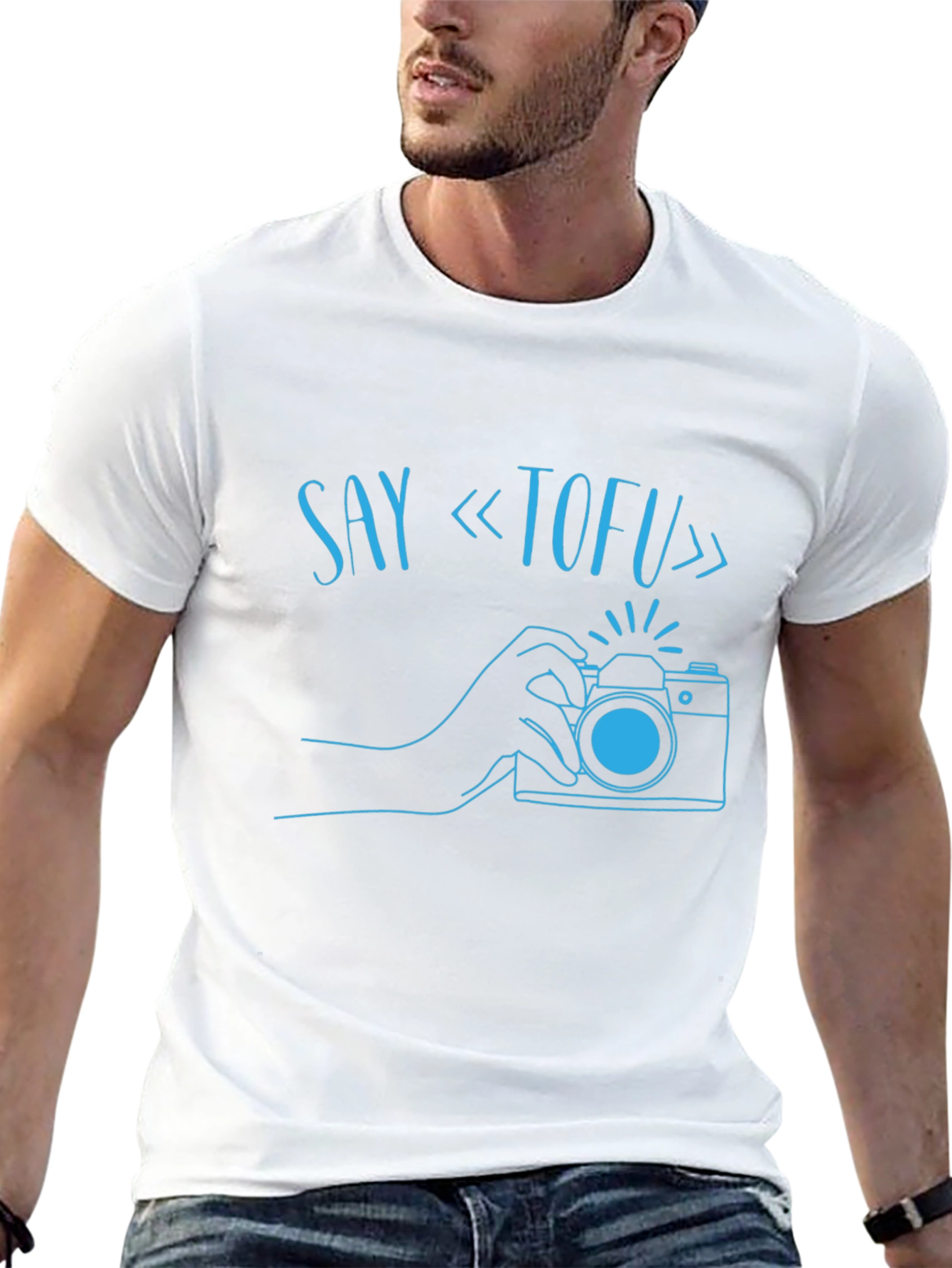 Say Tofu Camera Graphic T-Shirt - Black