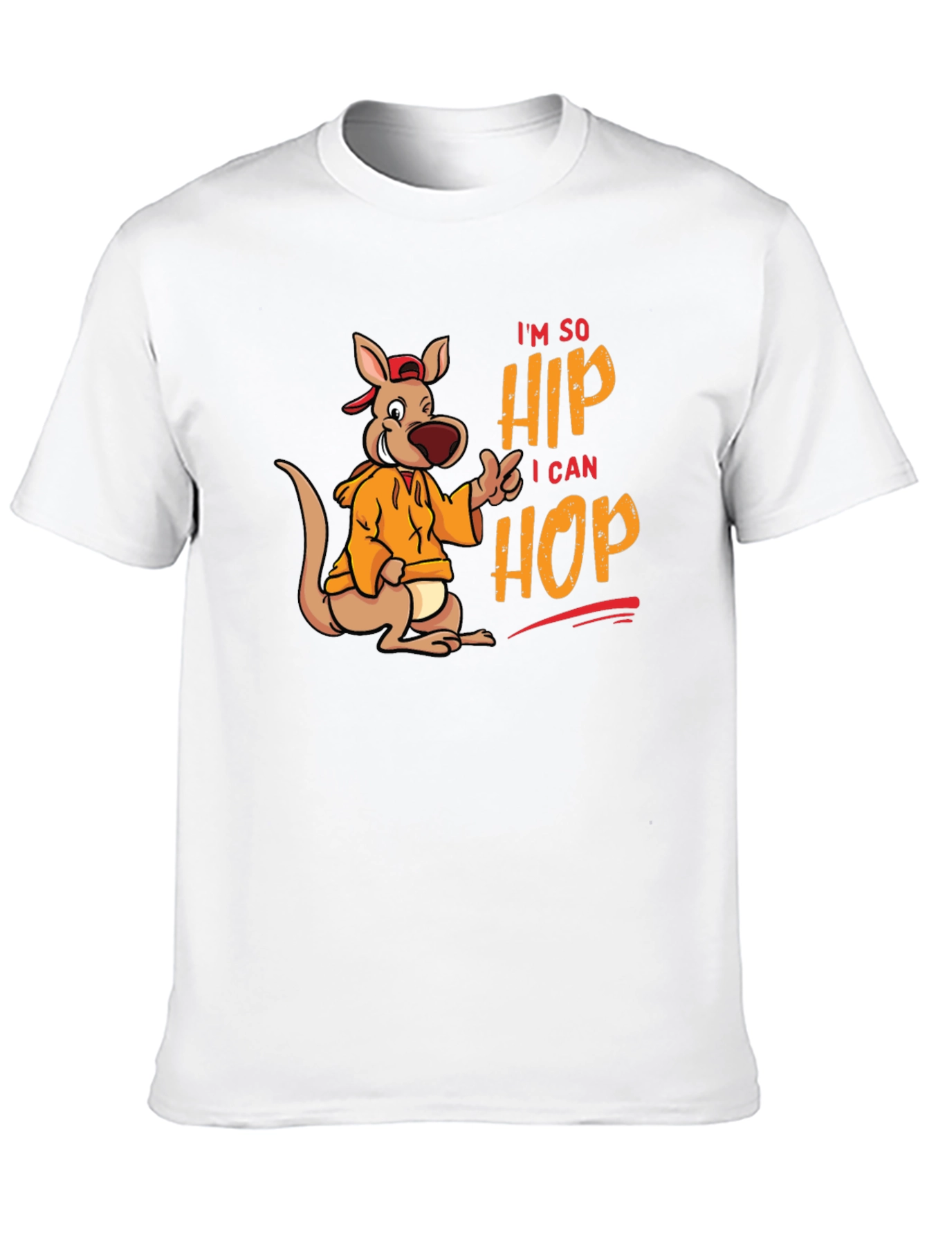 Hip Hop Kangaroo Graphic T-Shirt - Black