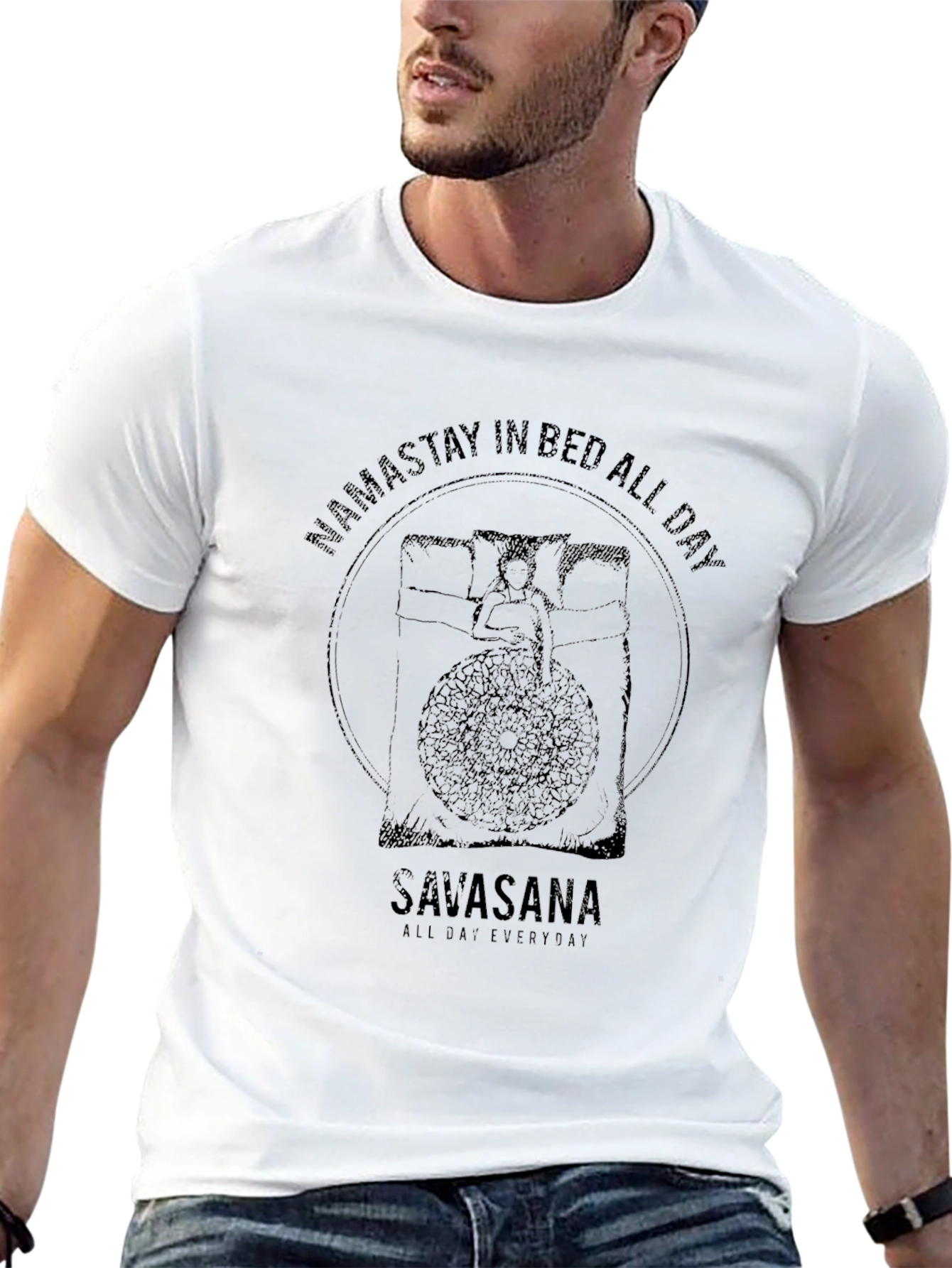 Namastay In Bed All Day Black T-Shirt