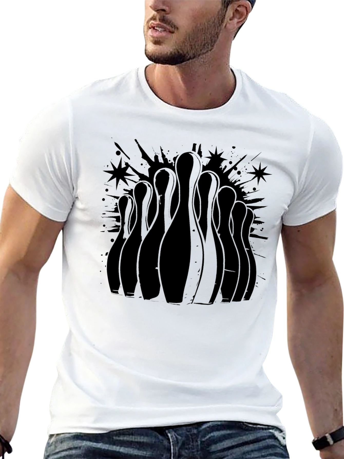 Bowling Pins Graphic Tee - Strike Style!