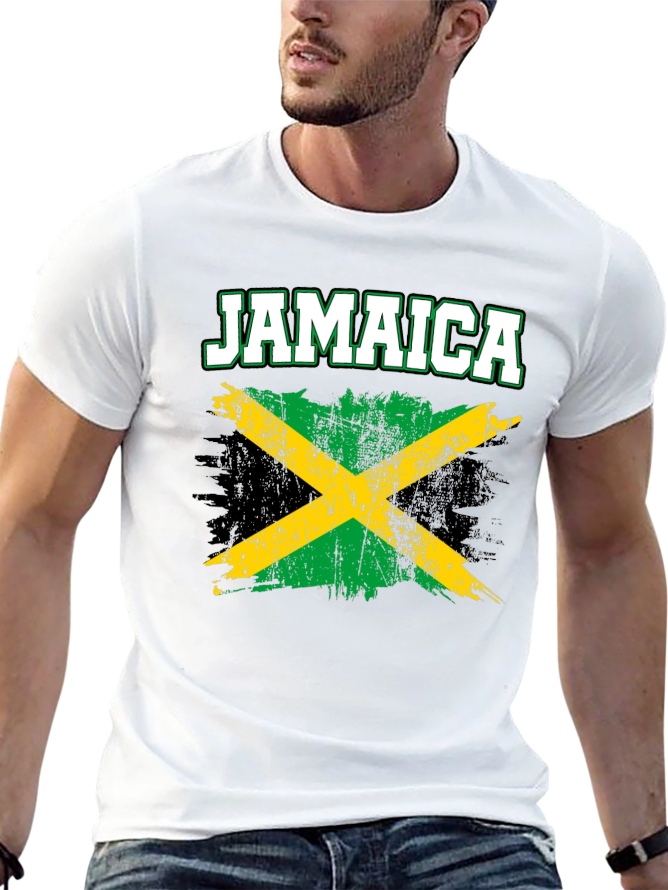 Jamaica Flag T-Shirt - Distressed Style