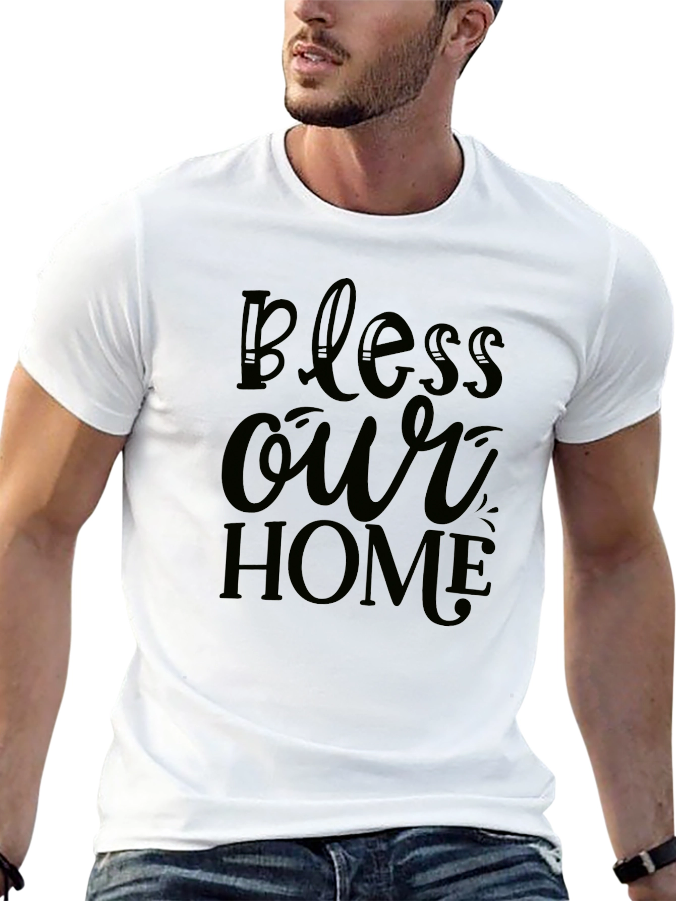 Bless Our Home Graphic Tee - Mens Black T-Shirt