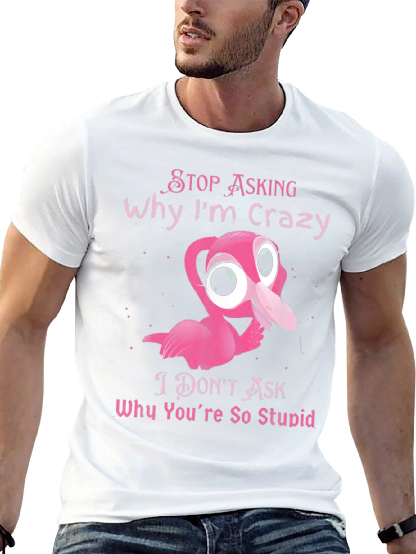 Crazy Flamingo Graphic T-Shirt