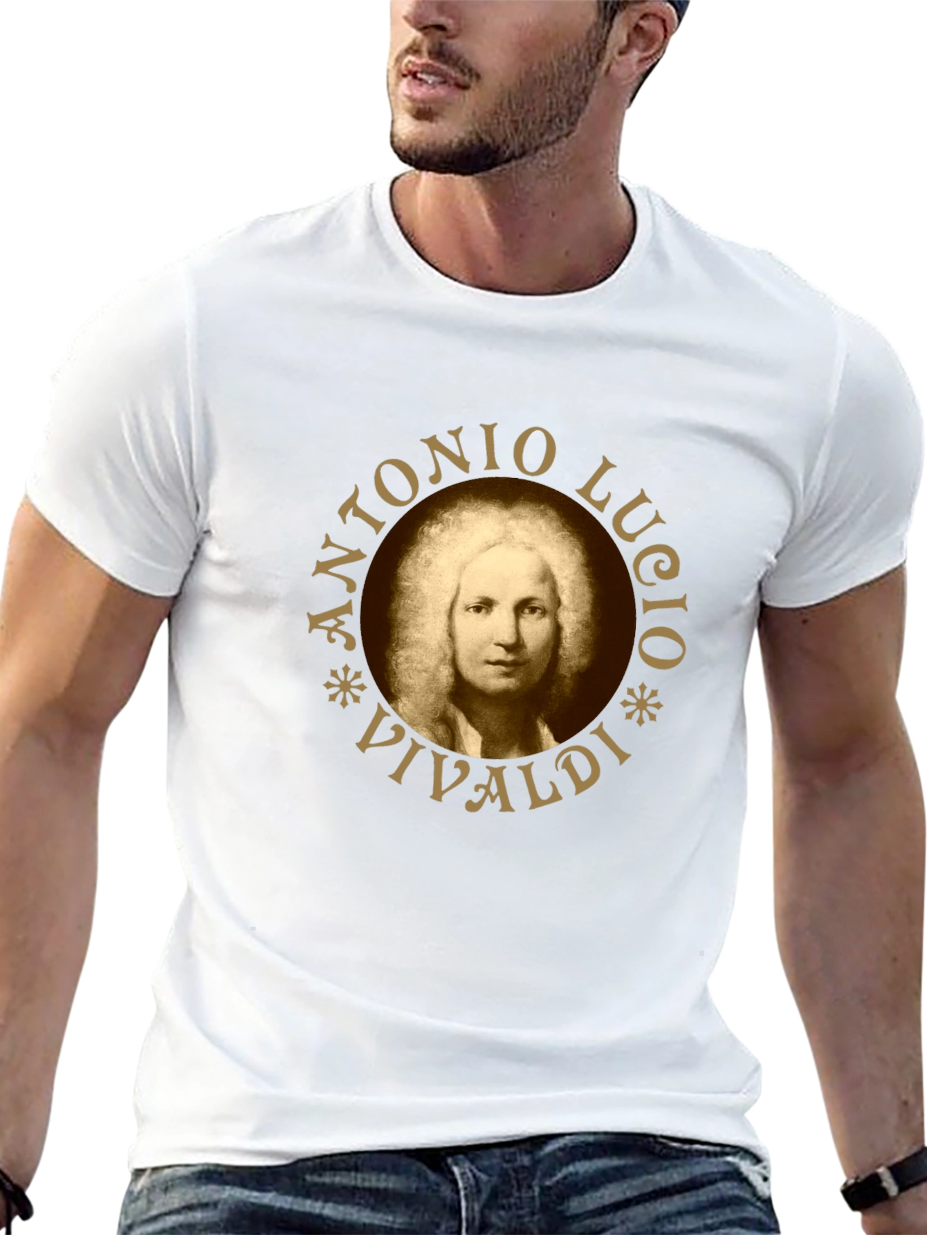 Antonio Vivaldi Portrait Black T-Shirt