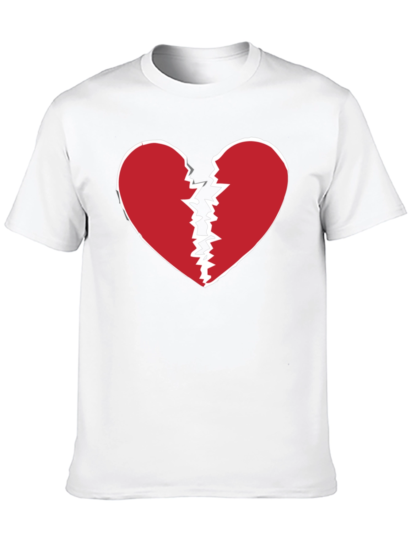 Broken Heart Graphic Tee - Black Cotton Casual Shirt