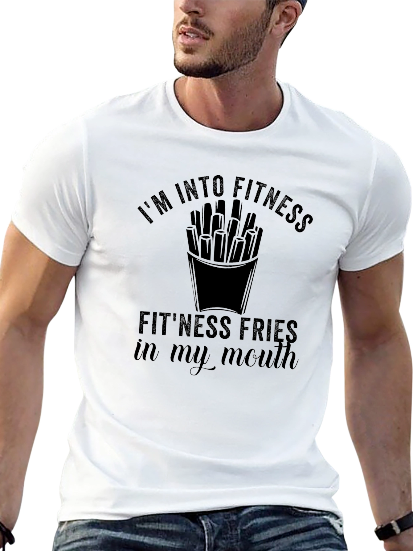 Fitness Fries T-Shirt: Funny Workout Tee
