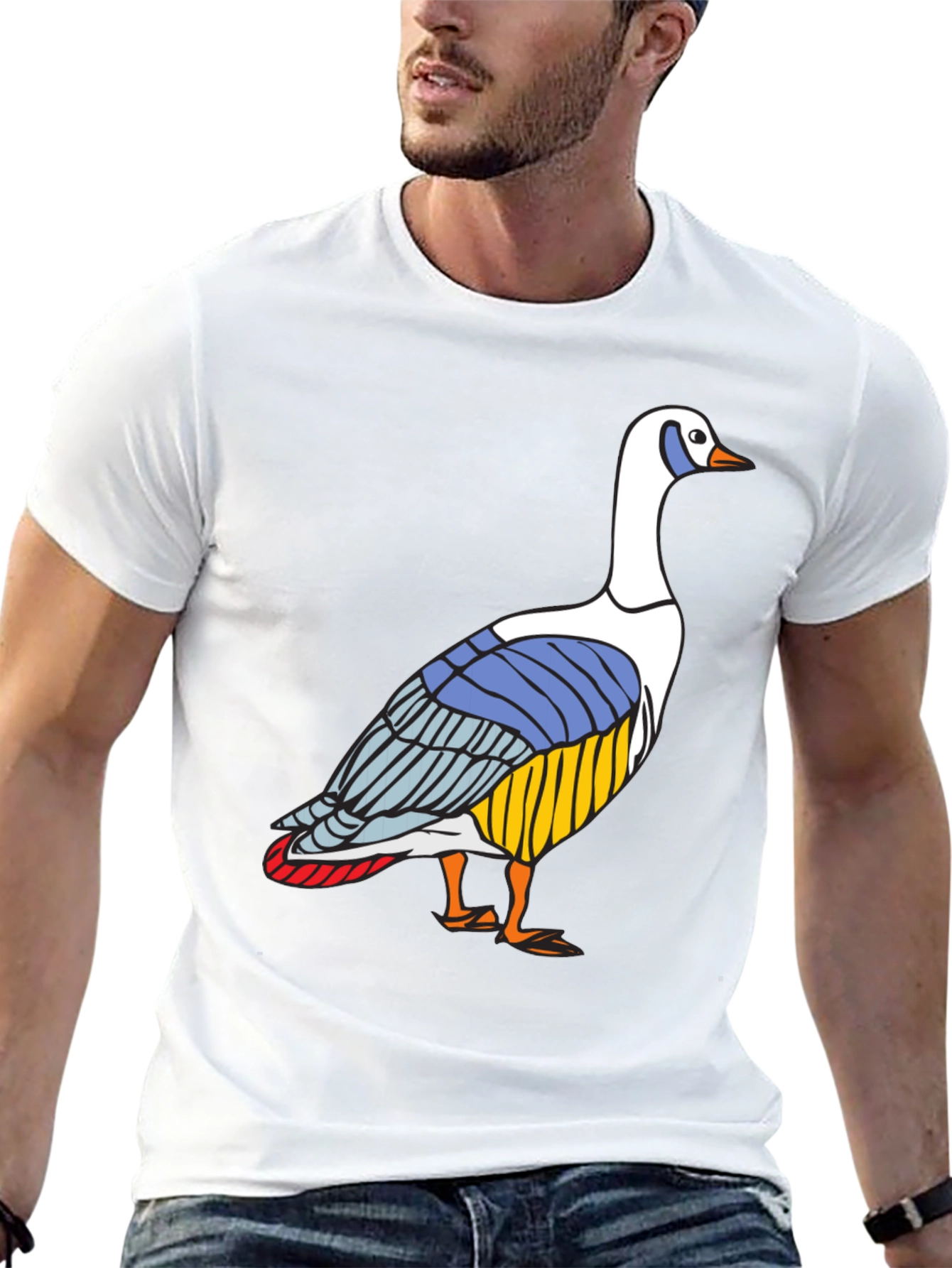 Goose Graphic Tee - Stylish Black Cotton T-Shirt