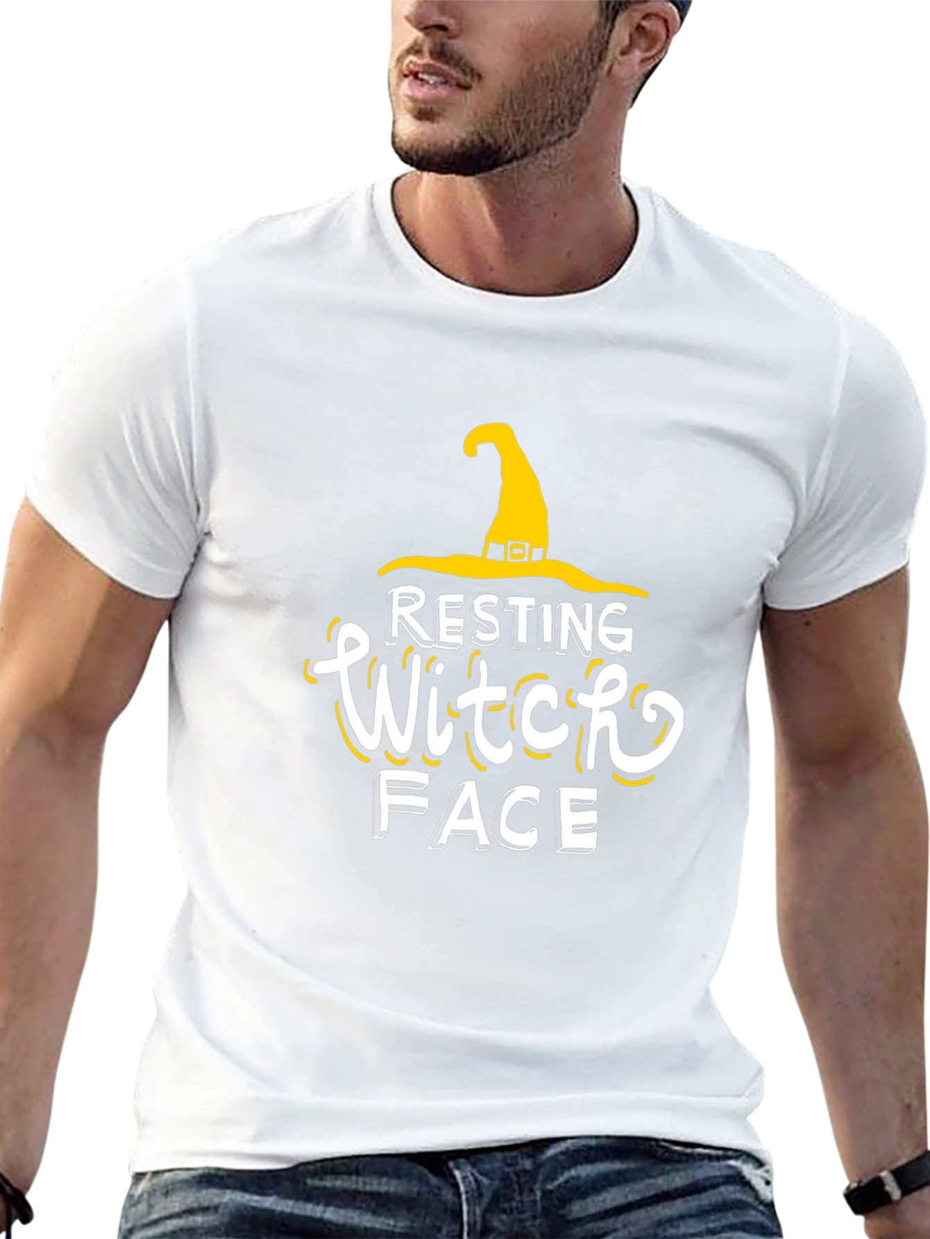 Resting Witch Face Halloween Tee