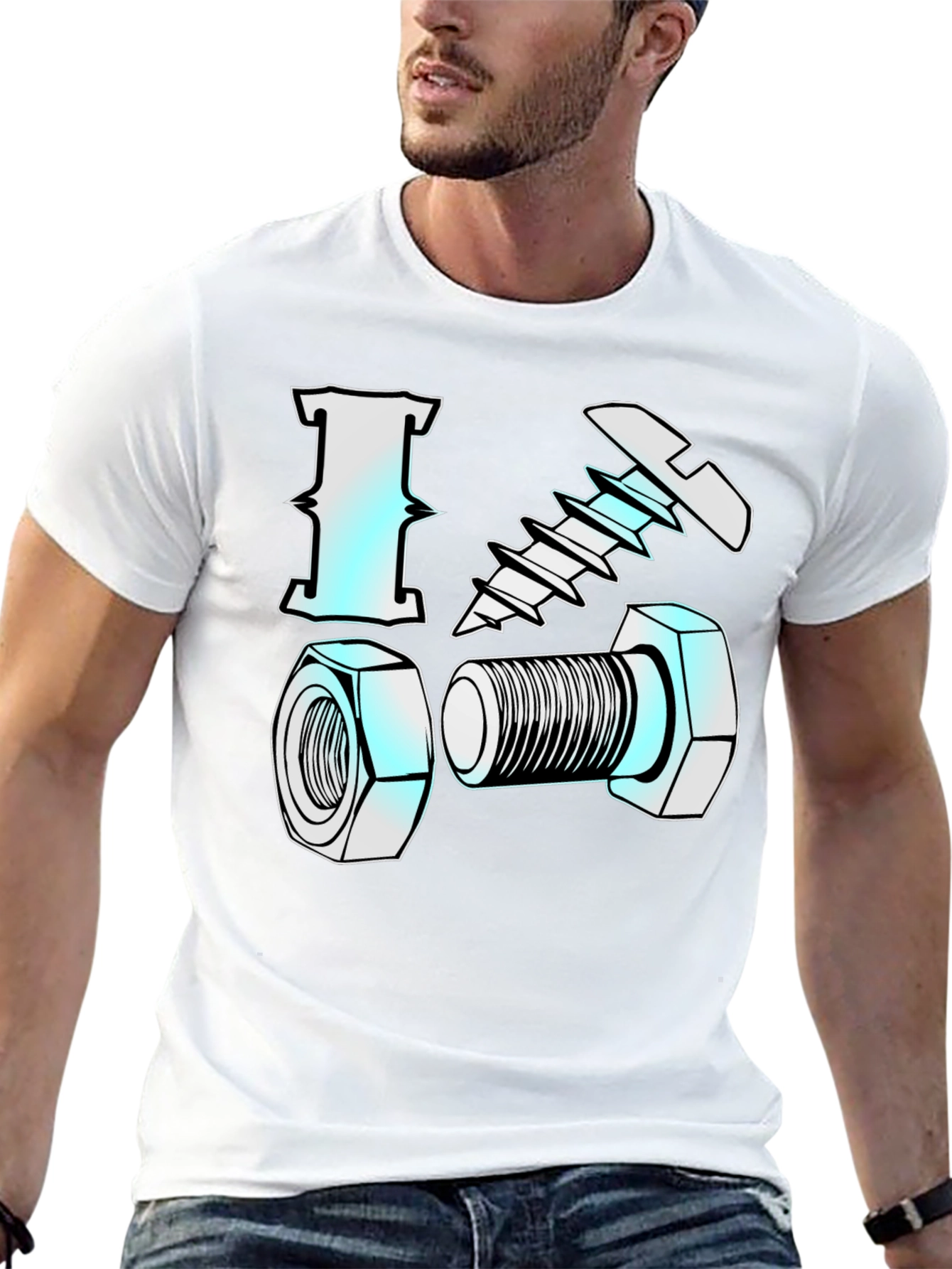 I Love Nuts & Bolts Funny Graphic T-Shirt