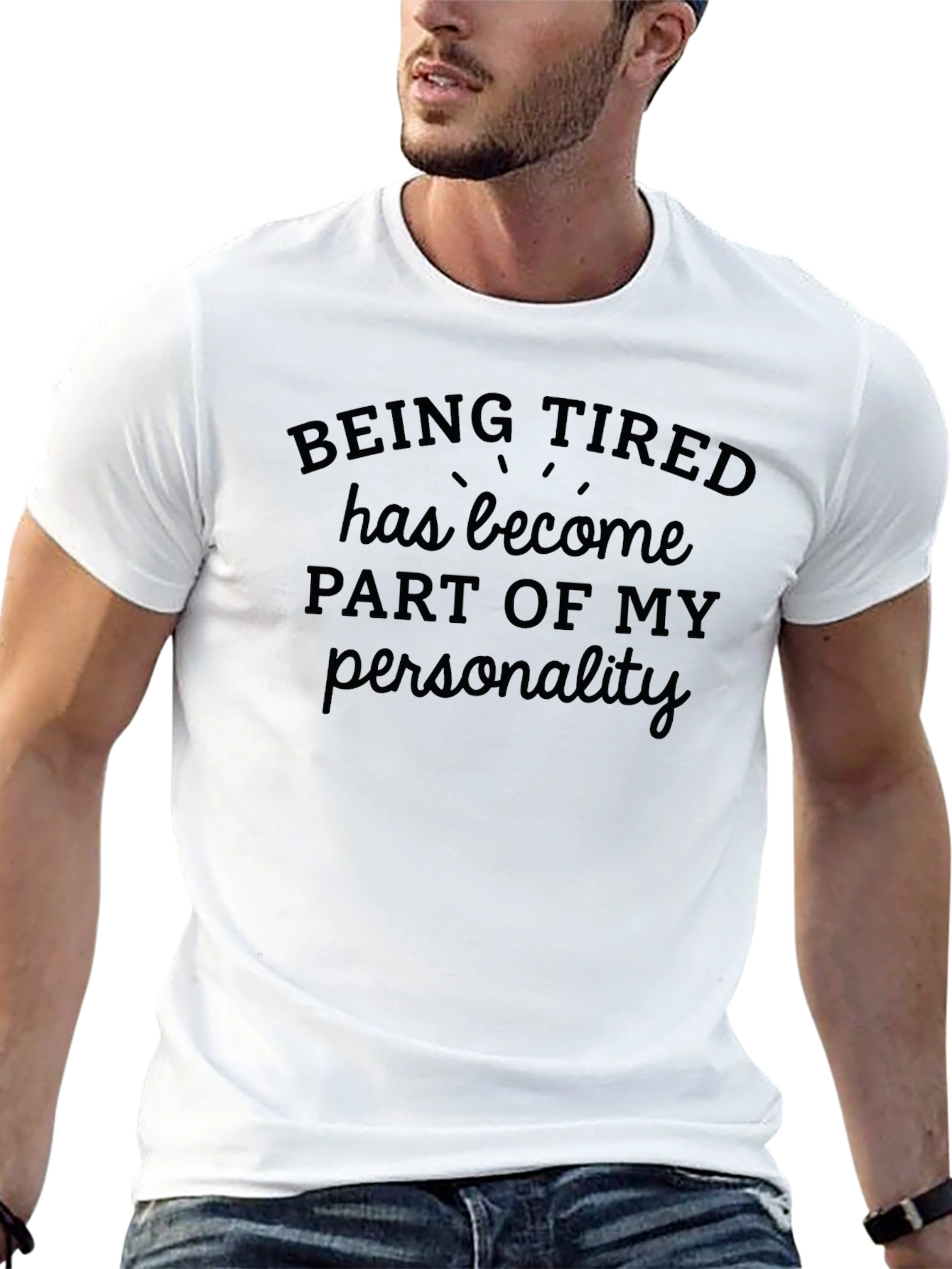 Tired Personality Graphic T-Shirt - Casual Wear