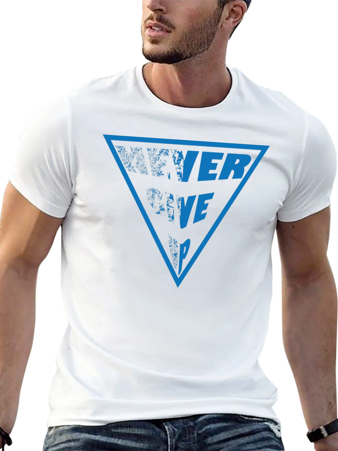 Never Give Up Graphic Tee - Black