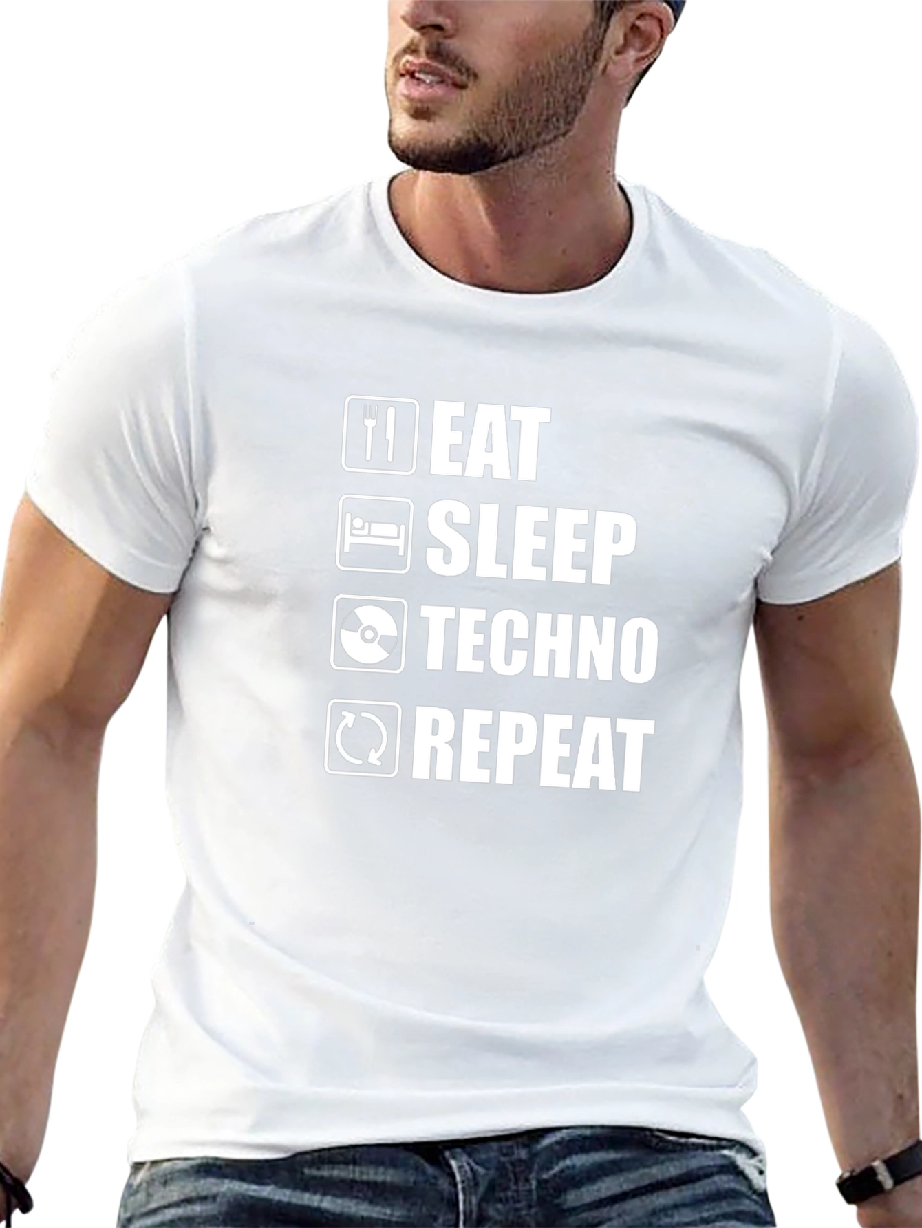 Eat Sleep Techno Repeat Graphic Tee