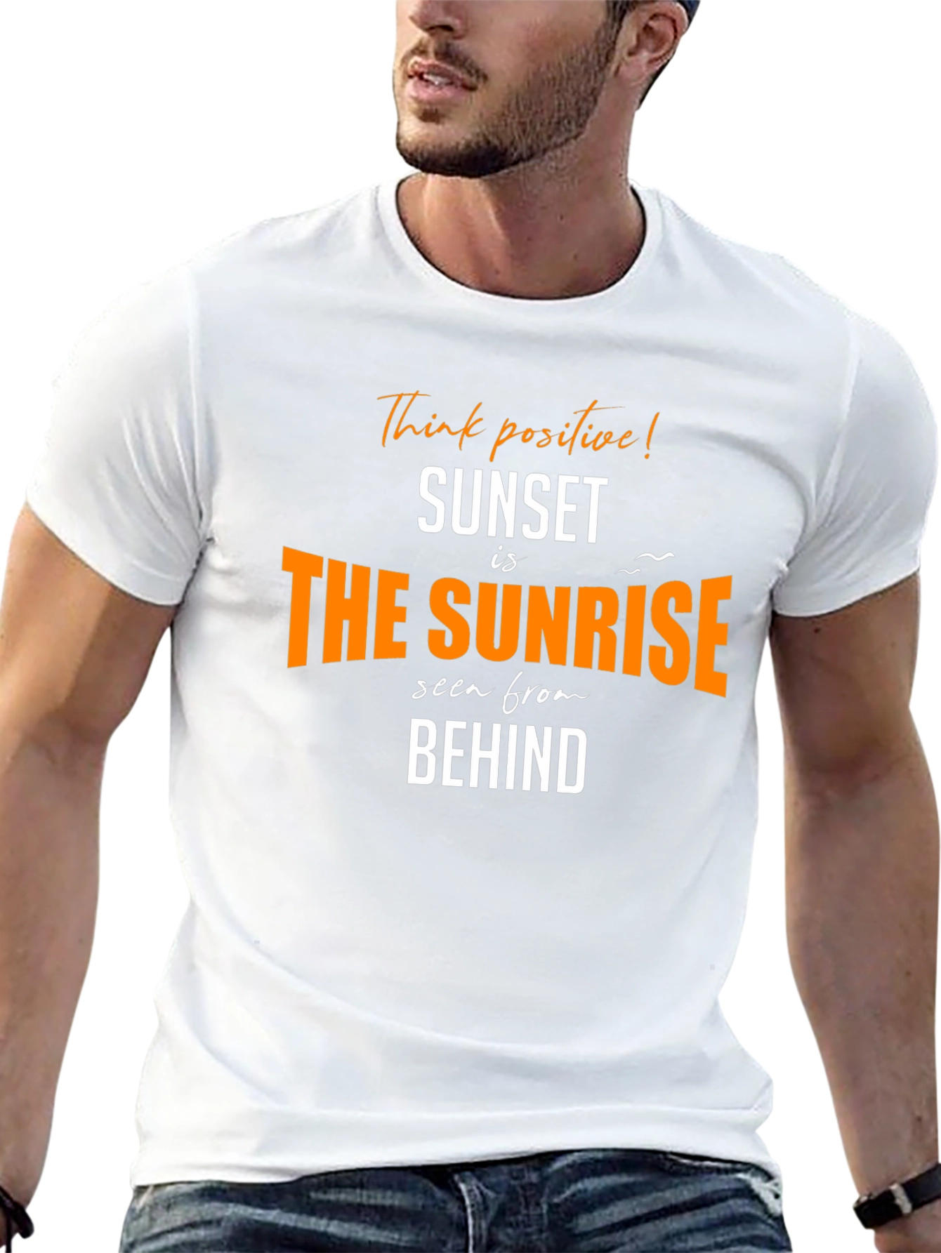 Sunset is the Sunrise Mens Black Graphic T-Shirt