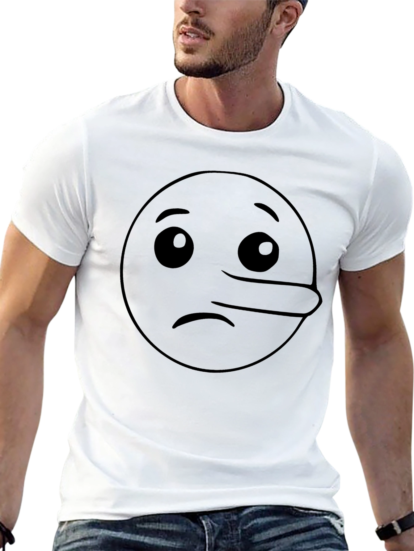 Liar Emoji Graphic T-Shirt - Black