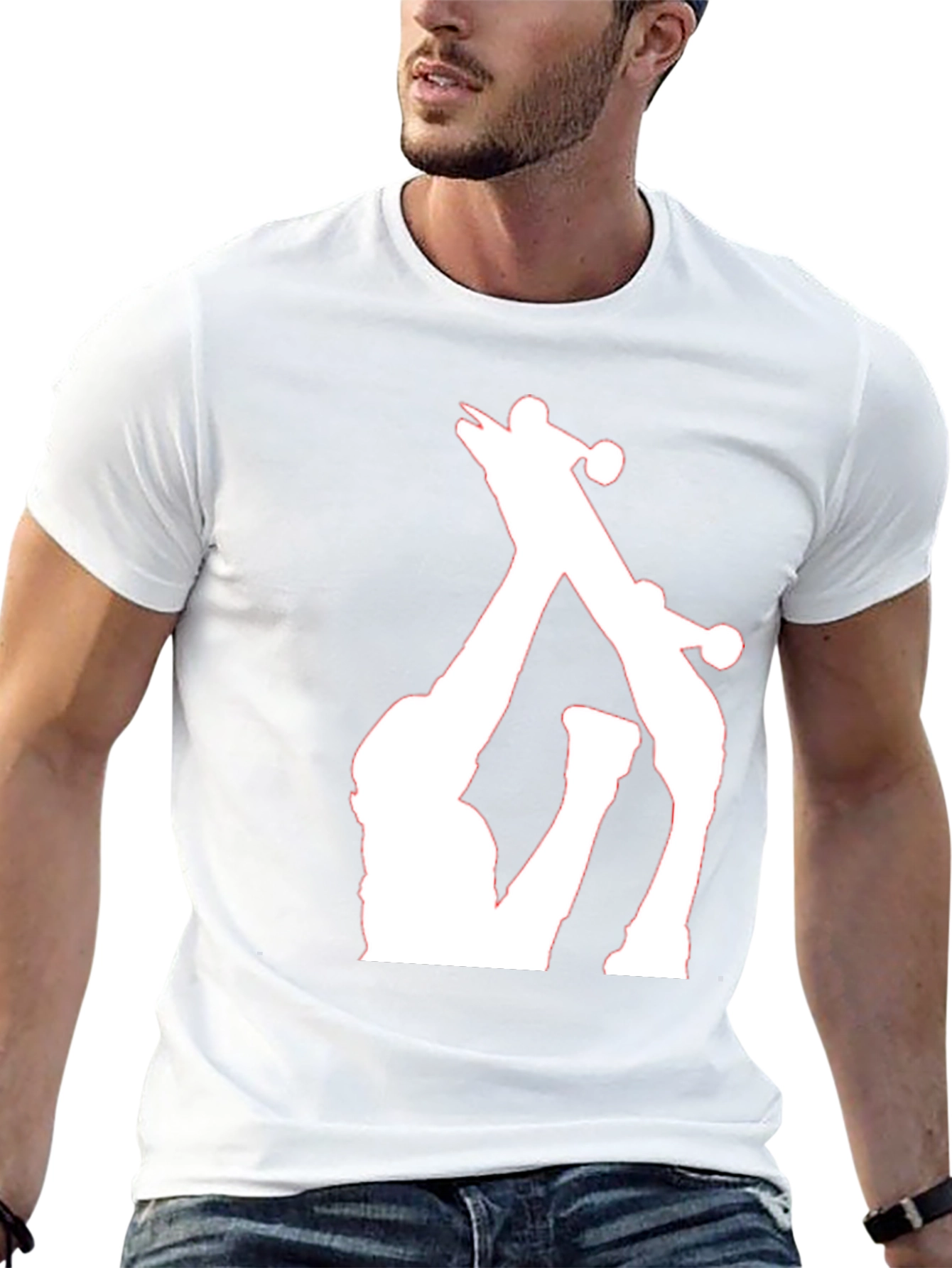 Giraffe Silhouette Black T-Shirt