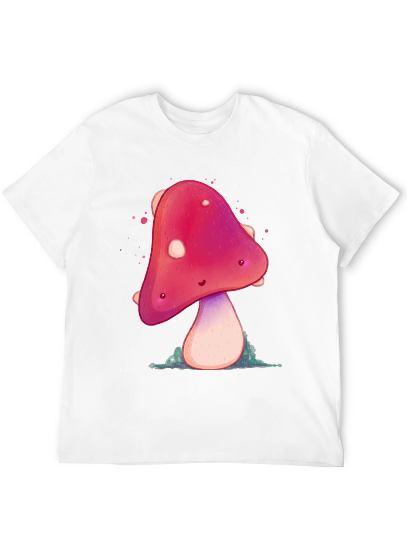 Funky Mushroom Graphic Tee - Black Cotton Blend