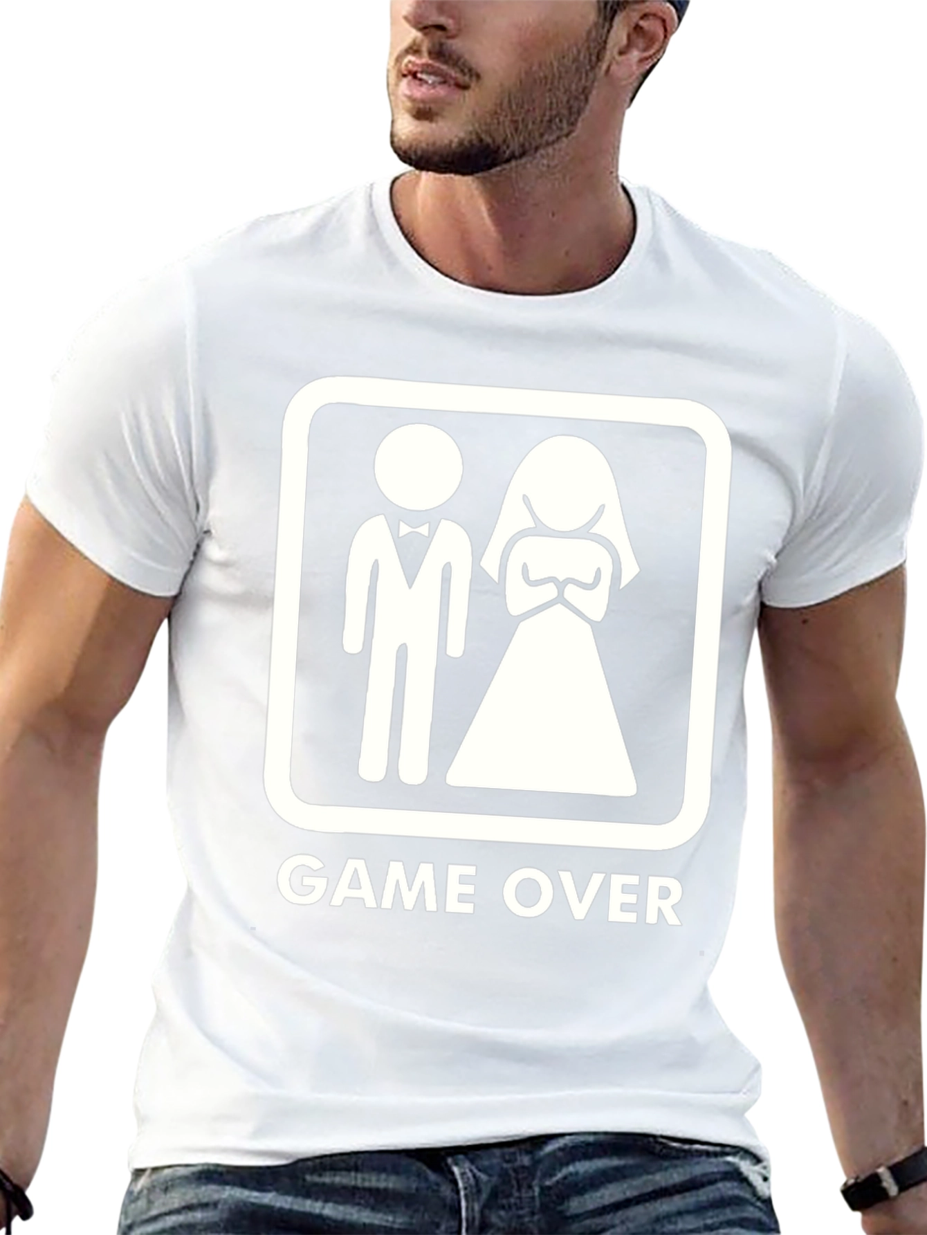 Game Over Groom Bride Graphic T-Shirt