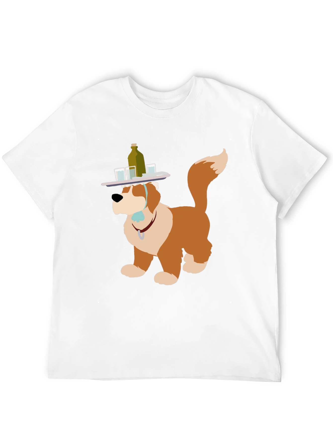 Saint Bernard Bartender T-Shirt - Cute Dog Design
