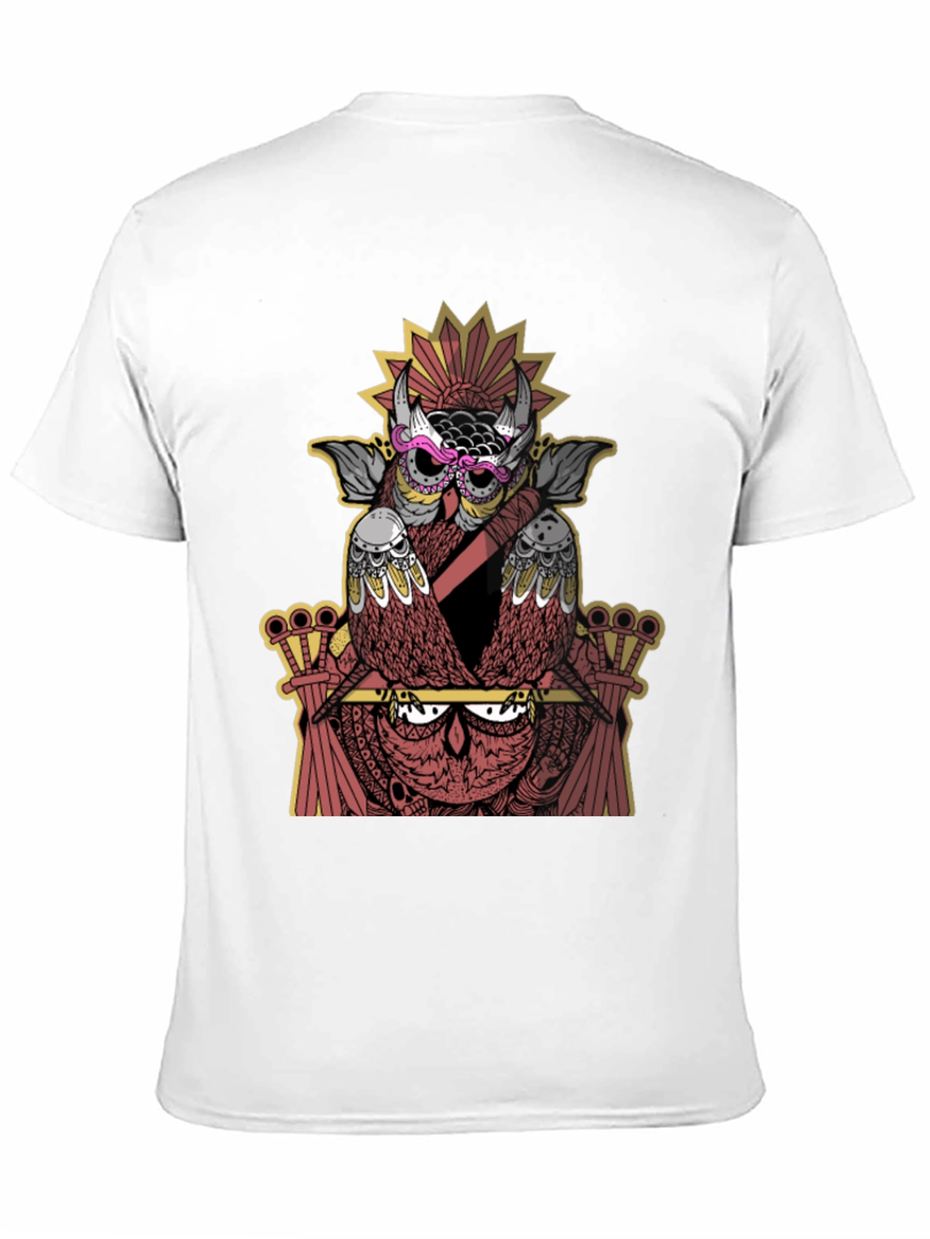 Owl Graphic Print Crew Neck T-Shirt - Black