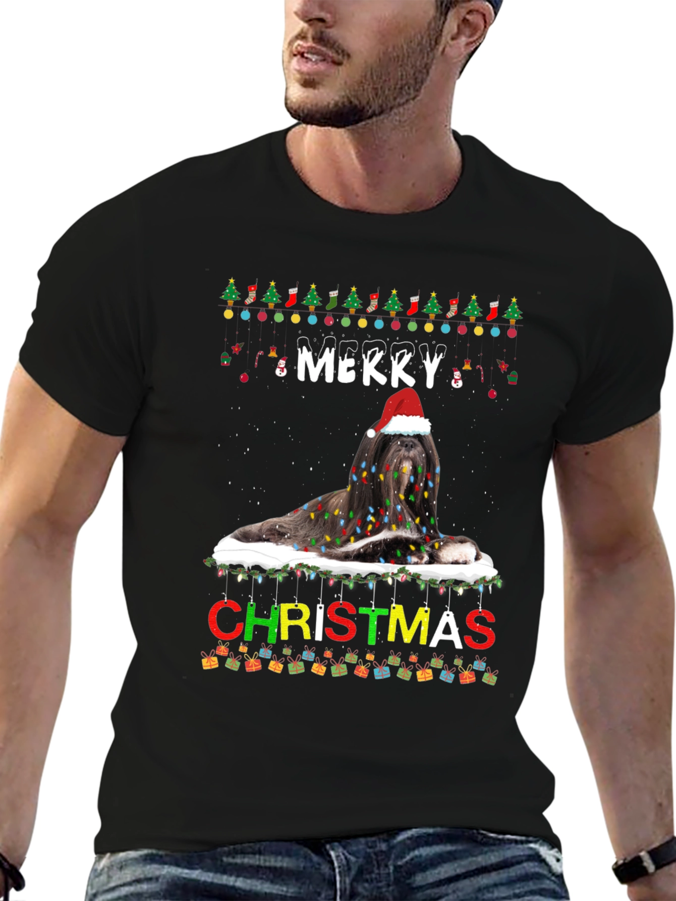 Merry Christmas Dog Breed Holiday T-Shirt
