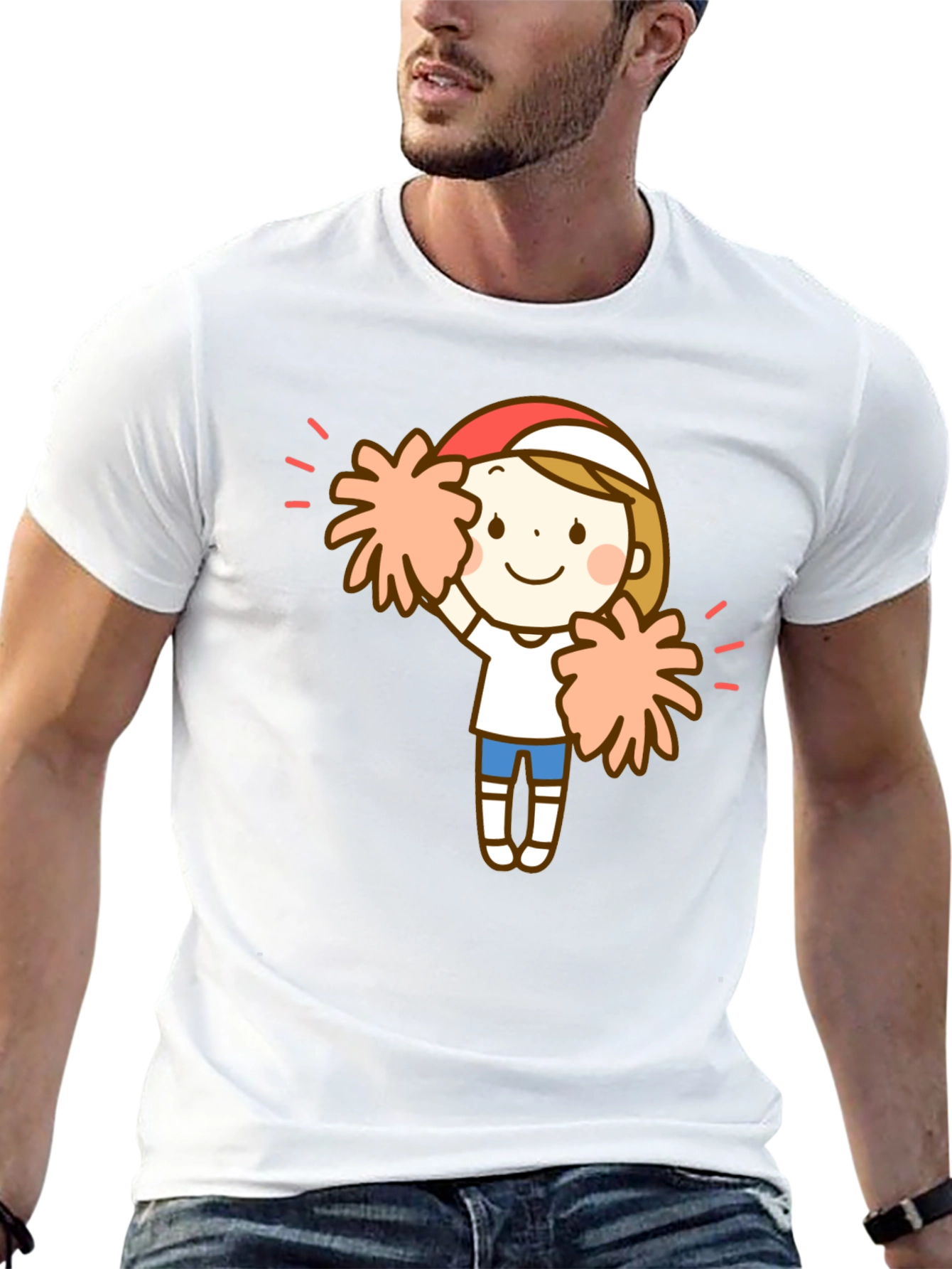 Cheerleader Graphic Black T-Shirt