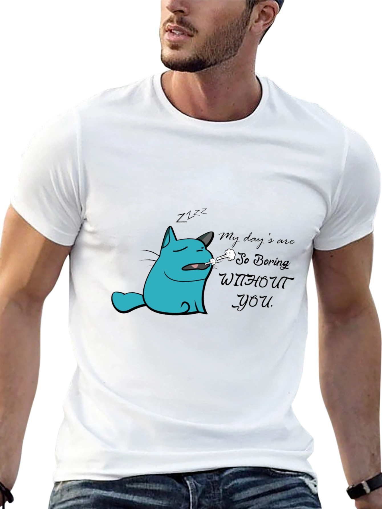 Boring Without You Cat Graphic Tee