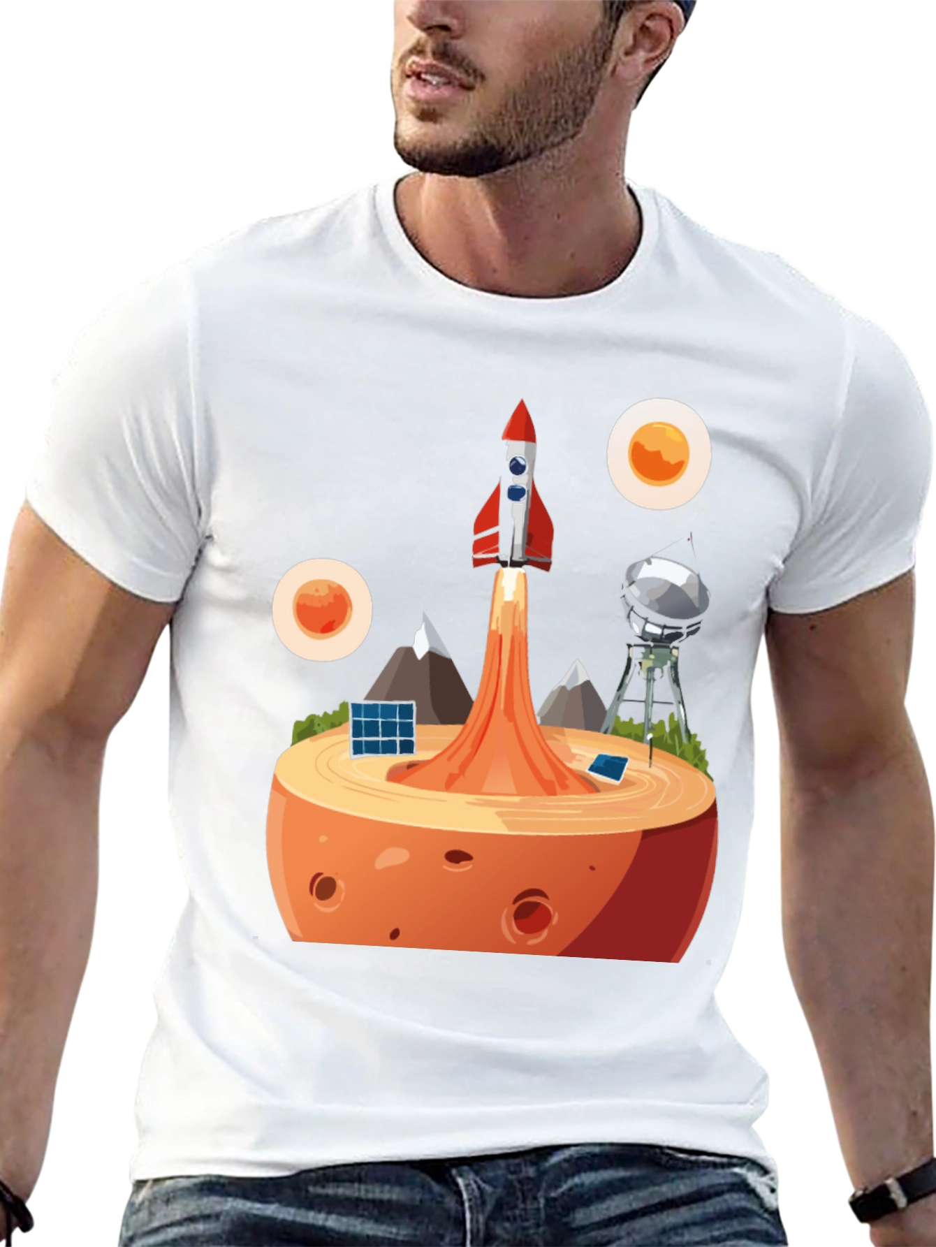 Rocket Launch Black Graphic Tee