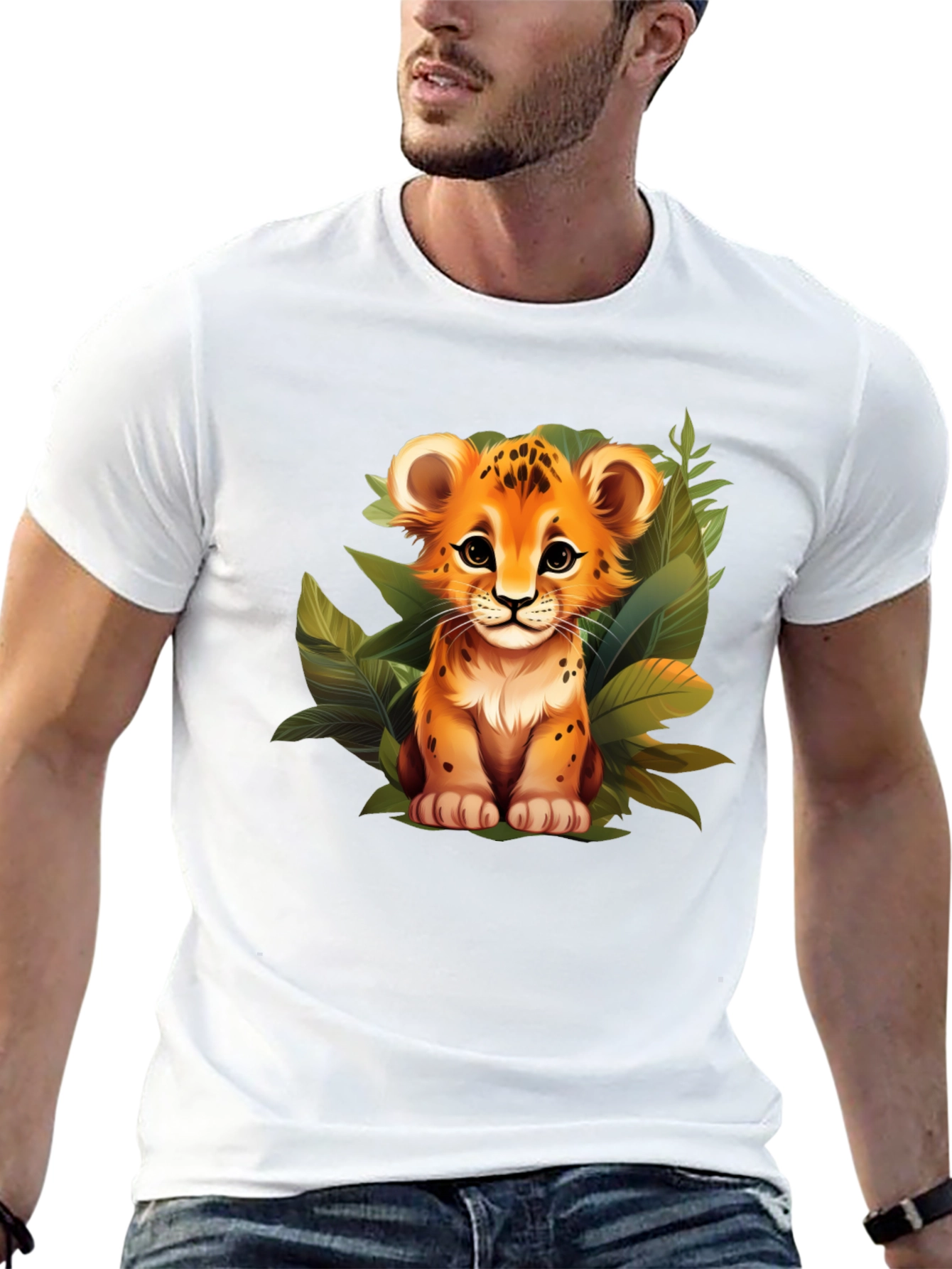Cute Lion Cub Graphic Tee - Jungle Style
