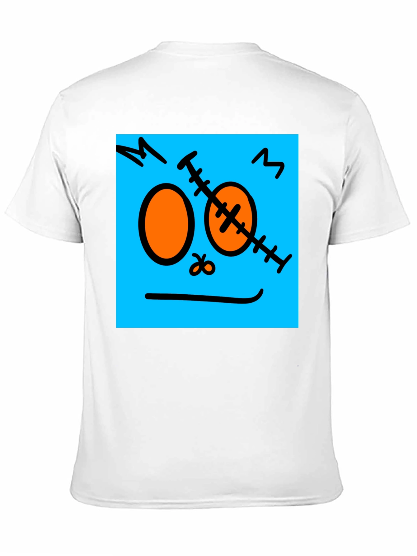 Frankenstein Face Graphic Tee - Black Cotton Casual T-Shirt