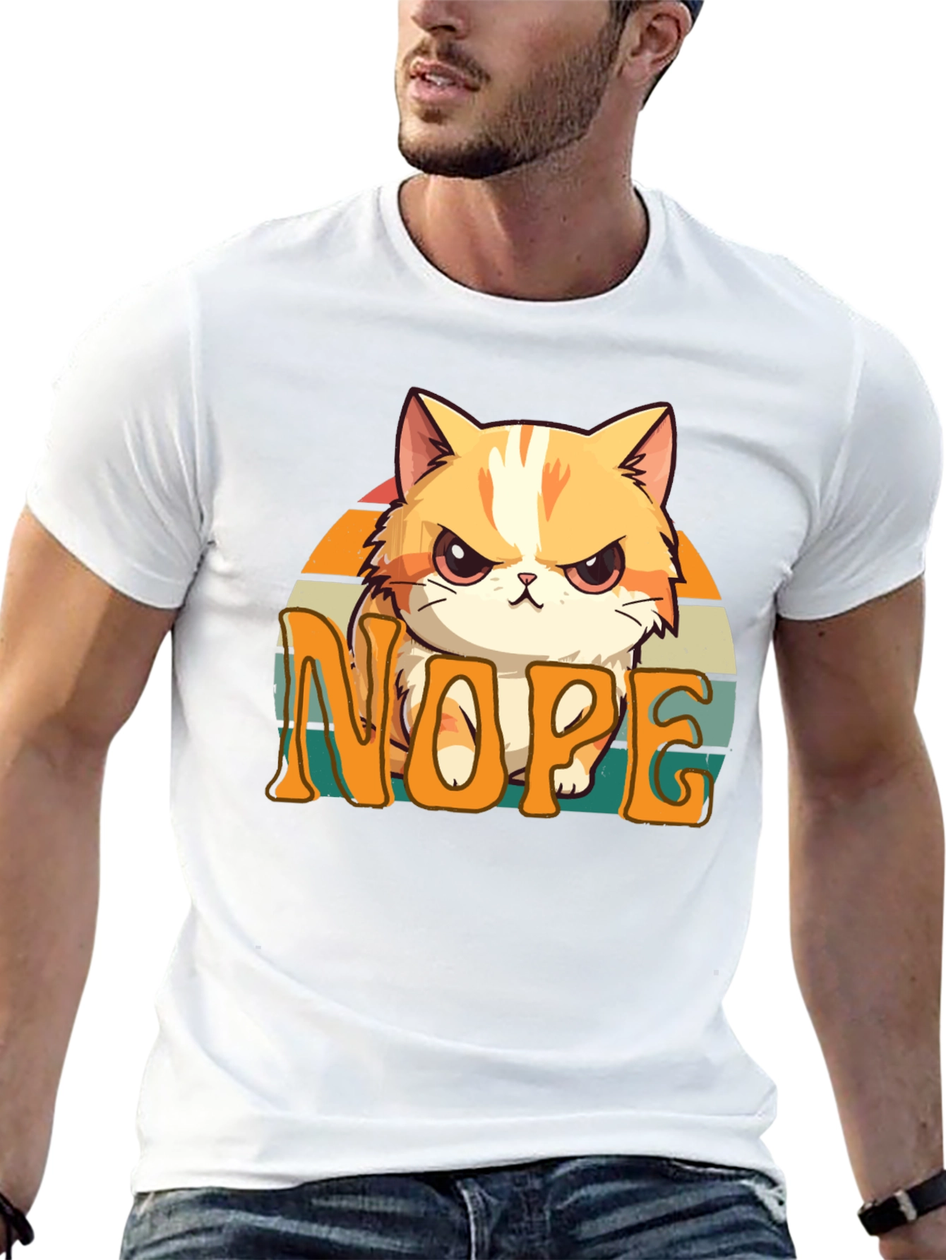 Nope Cat Graphic Tee - Unisex Comfort