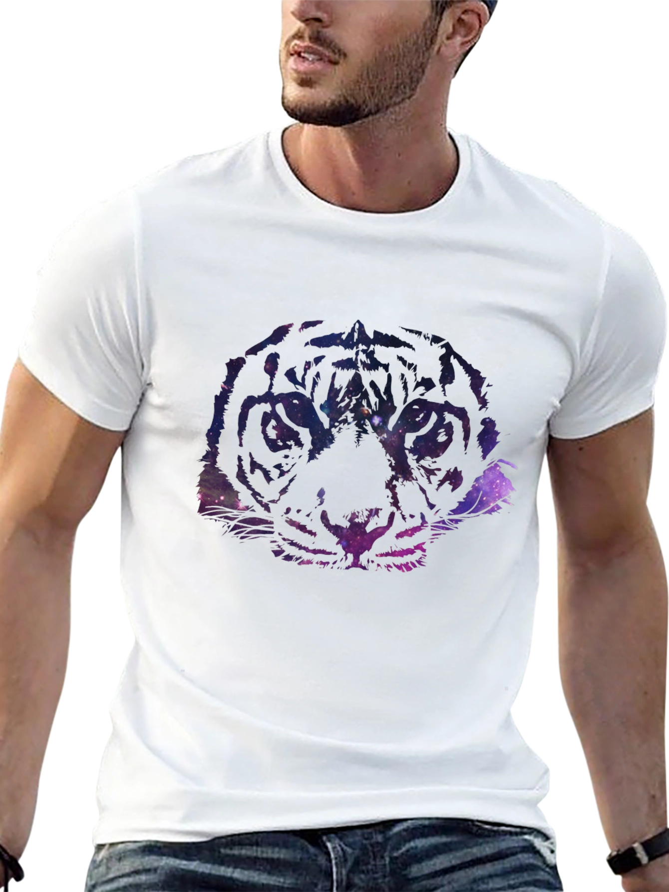 Galaxy Tiger Graphic Tee - Cosmic Style