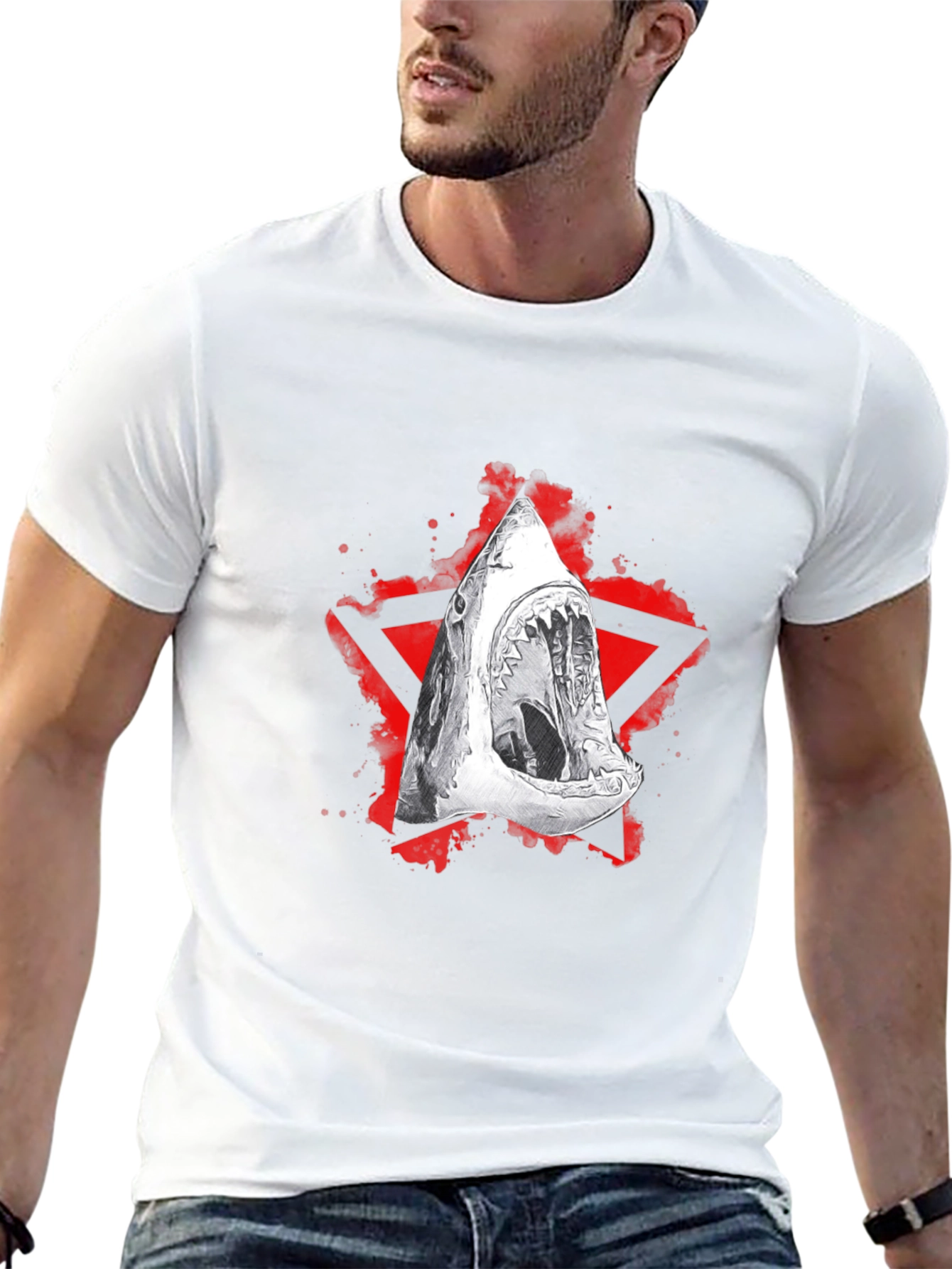 Shark Graphic Black T-Shirt - Edgy Streetwear
