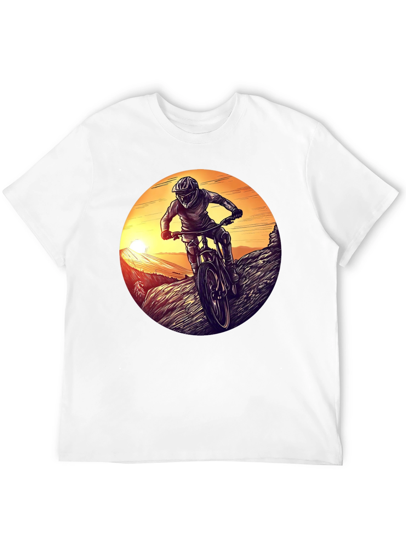 Mountain Bike Sunset Graphic Tee