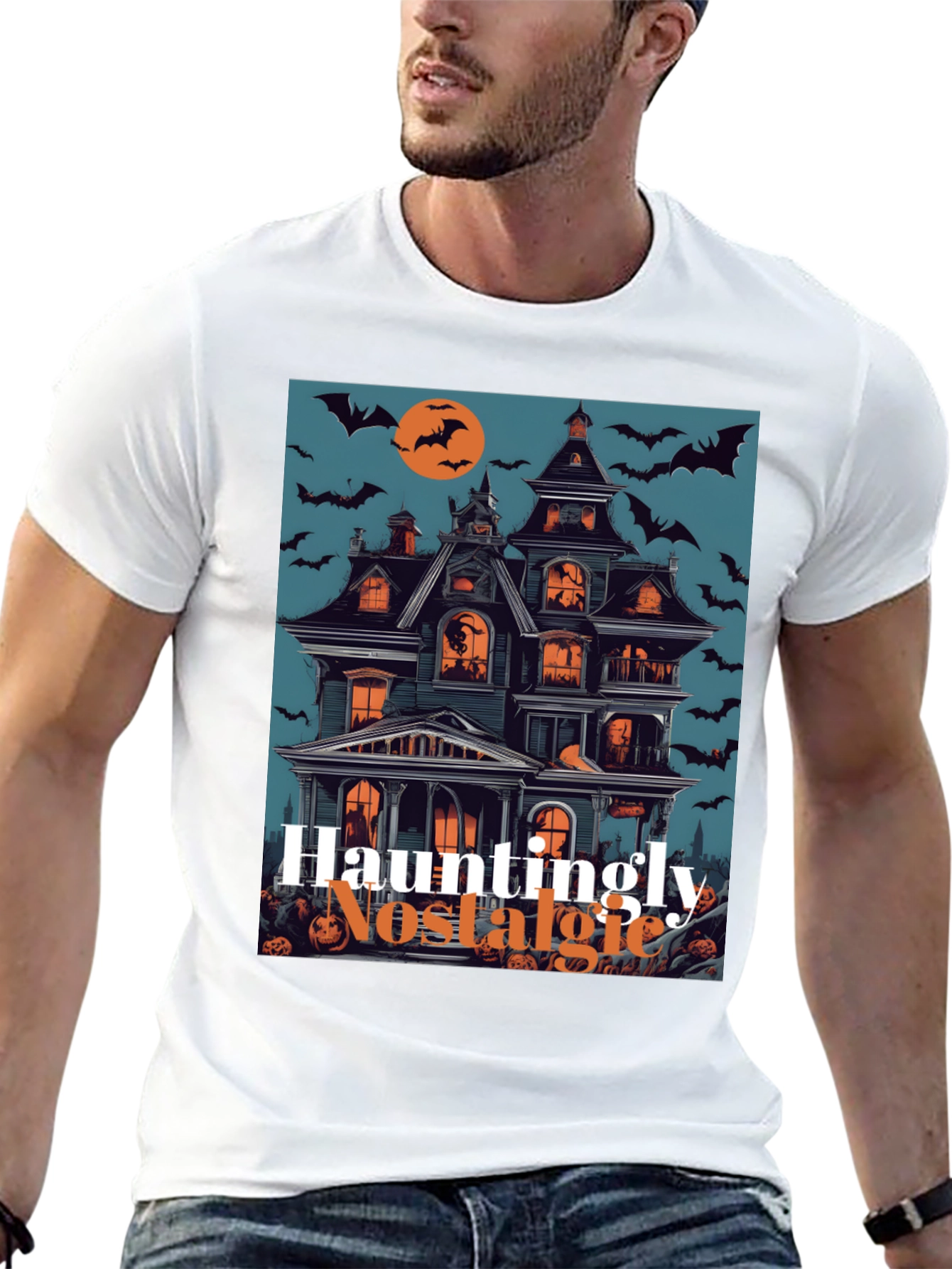 Hauntingly Nostalgic Halloween Graphic Tee