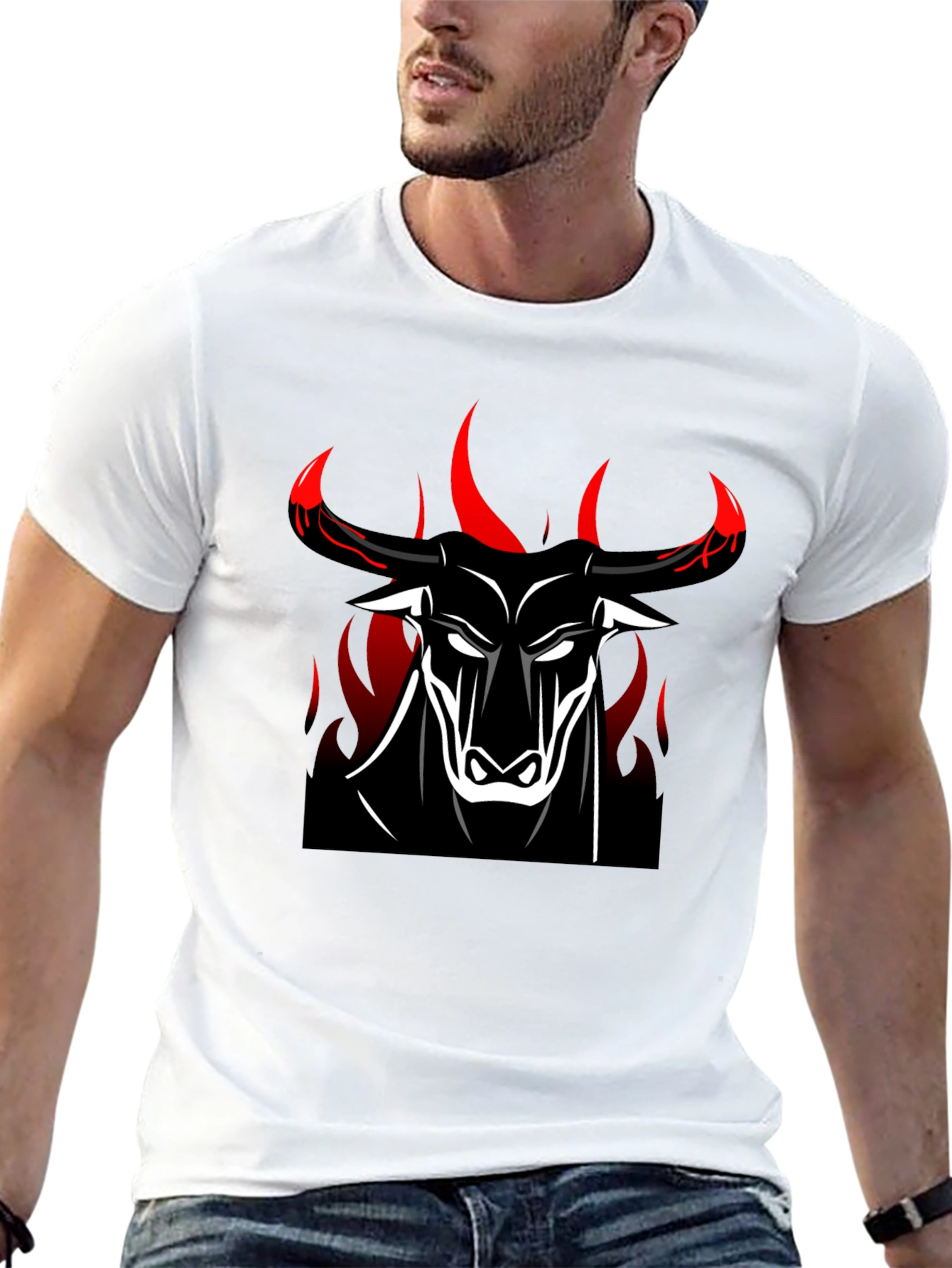 Bold Bull Graphic Tee - Black