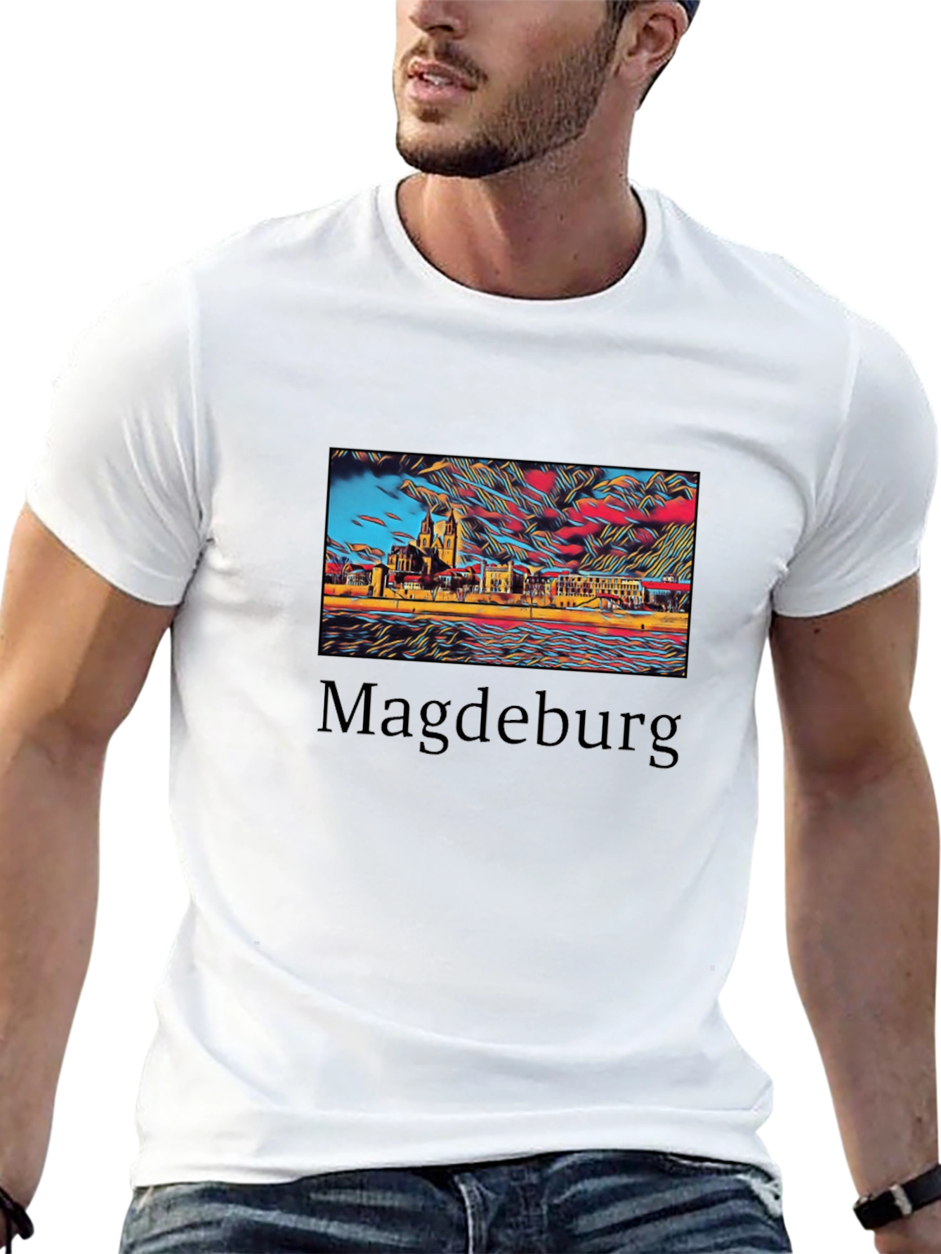 Magdeburg Skyline Graphic T-Shirt