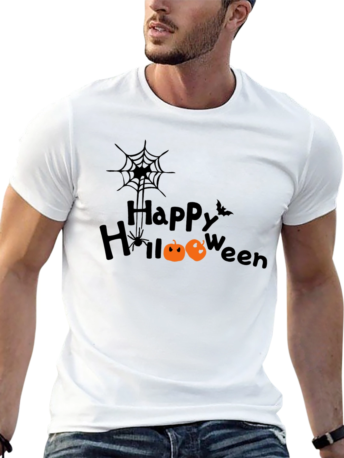 Happy Halloween Black Graphic T-Shirt