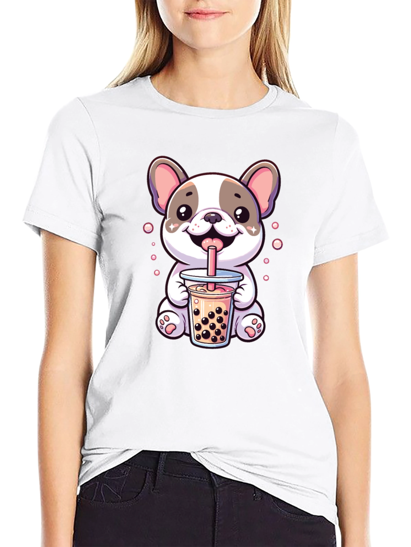 Cute Dog Bubble Tea Graphic Tee