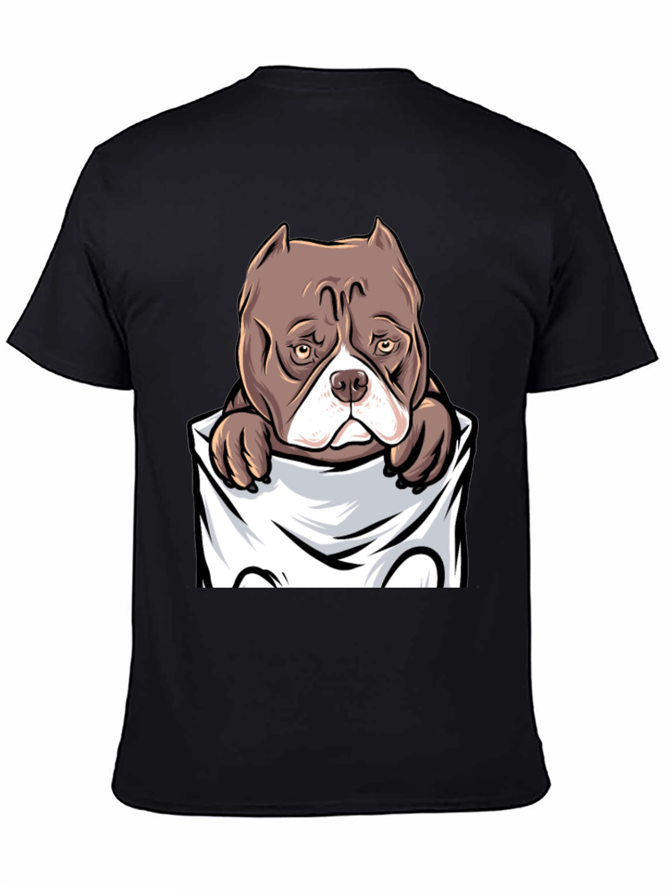 Bully Breed Dog in Pocket Graphic T-Shirt