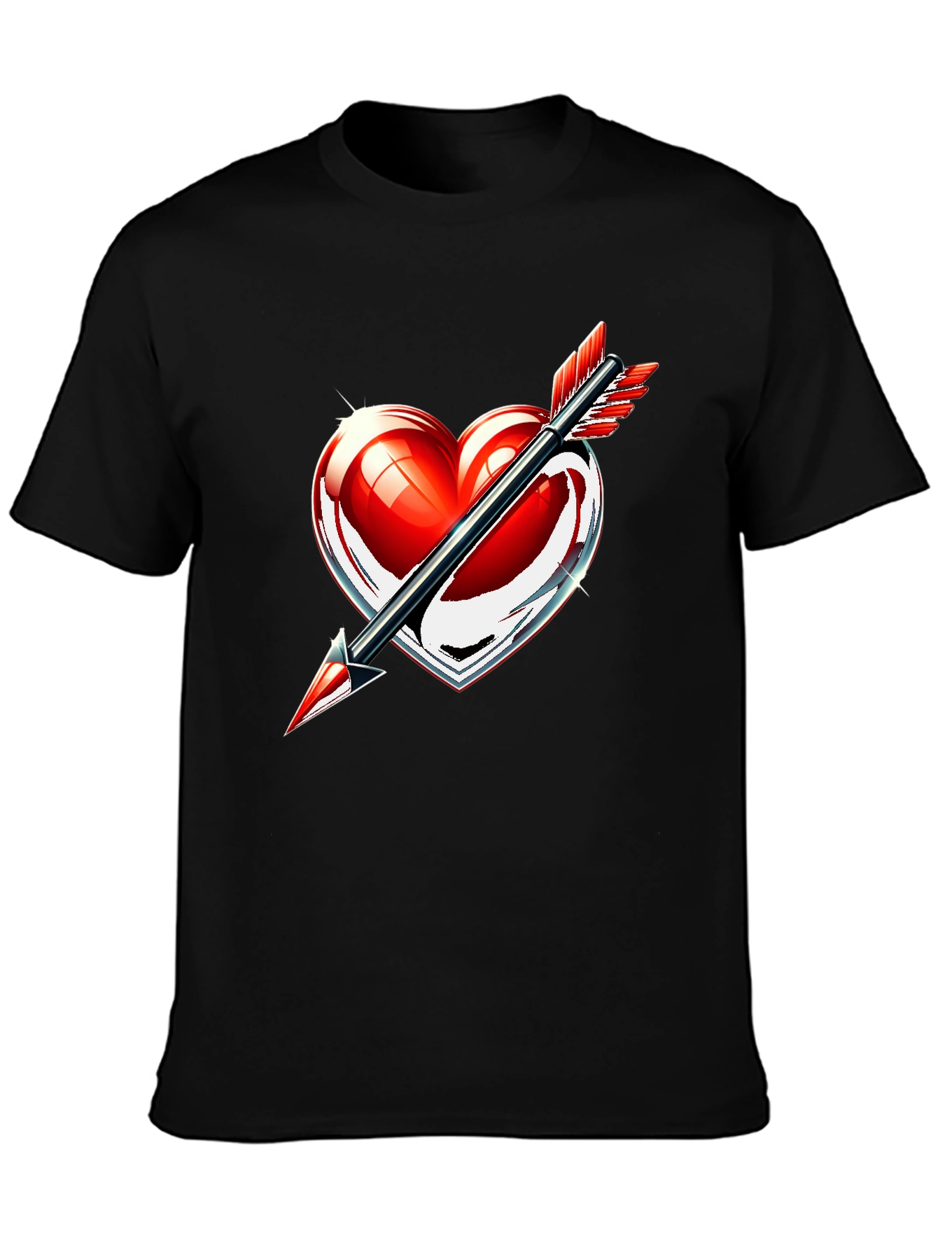 Heart Arrow Graphic T-Shirt - Stylish Valentines Day Tee