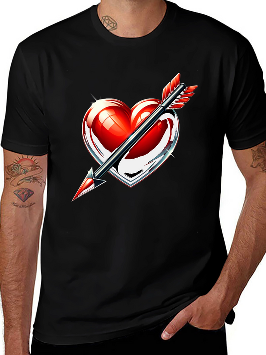 Heart Arrow Graphic T-Shirt - Stylish Valentines Day Tee