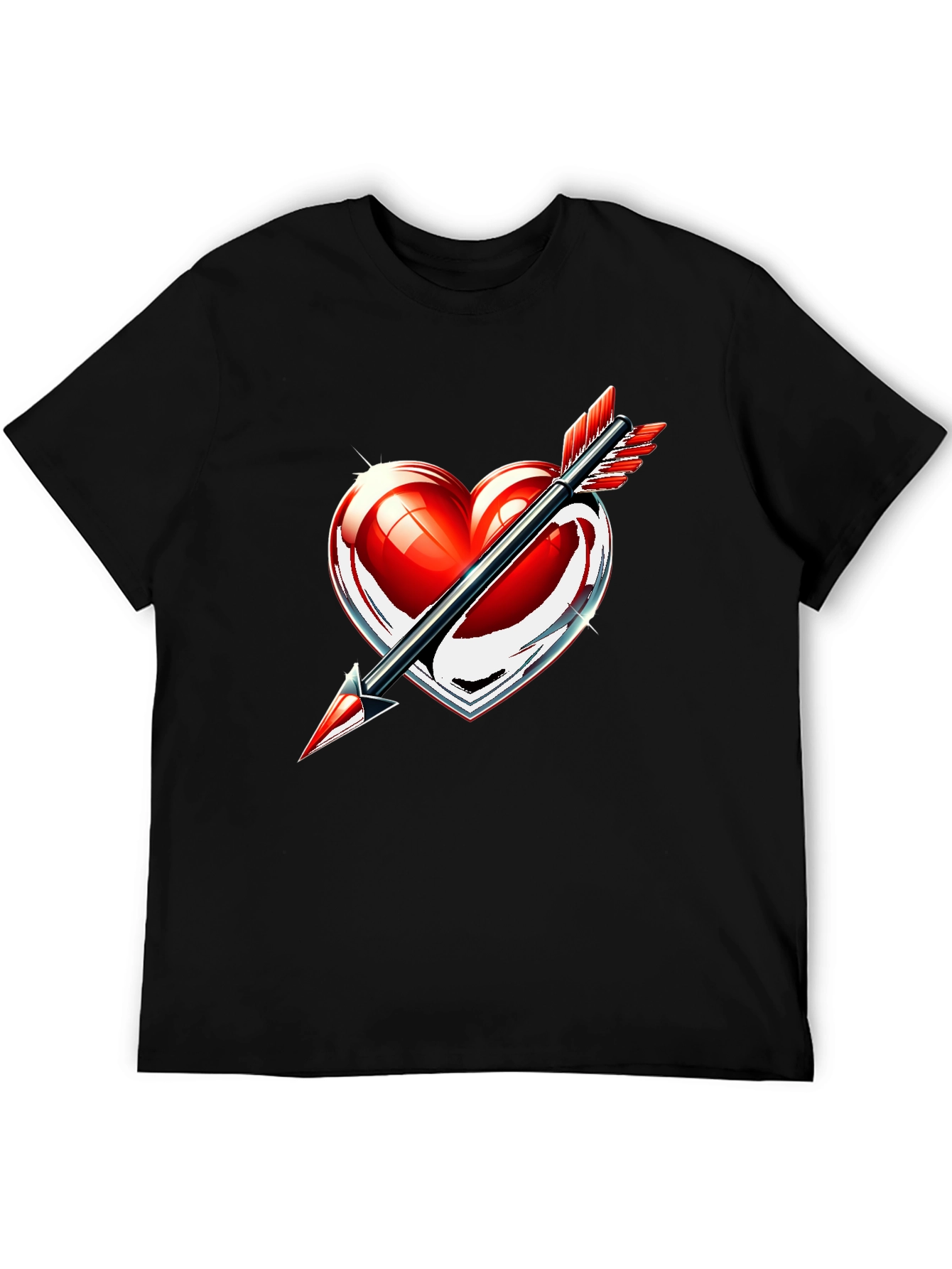 Heart Arrow Graphic T-Shirt - Stylish Valentines Day Tee
