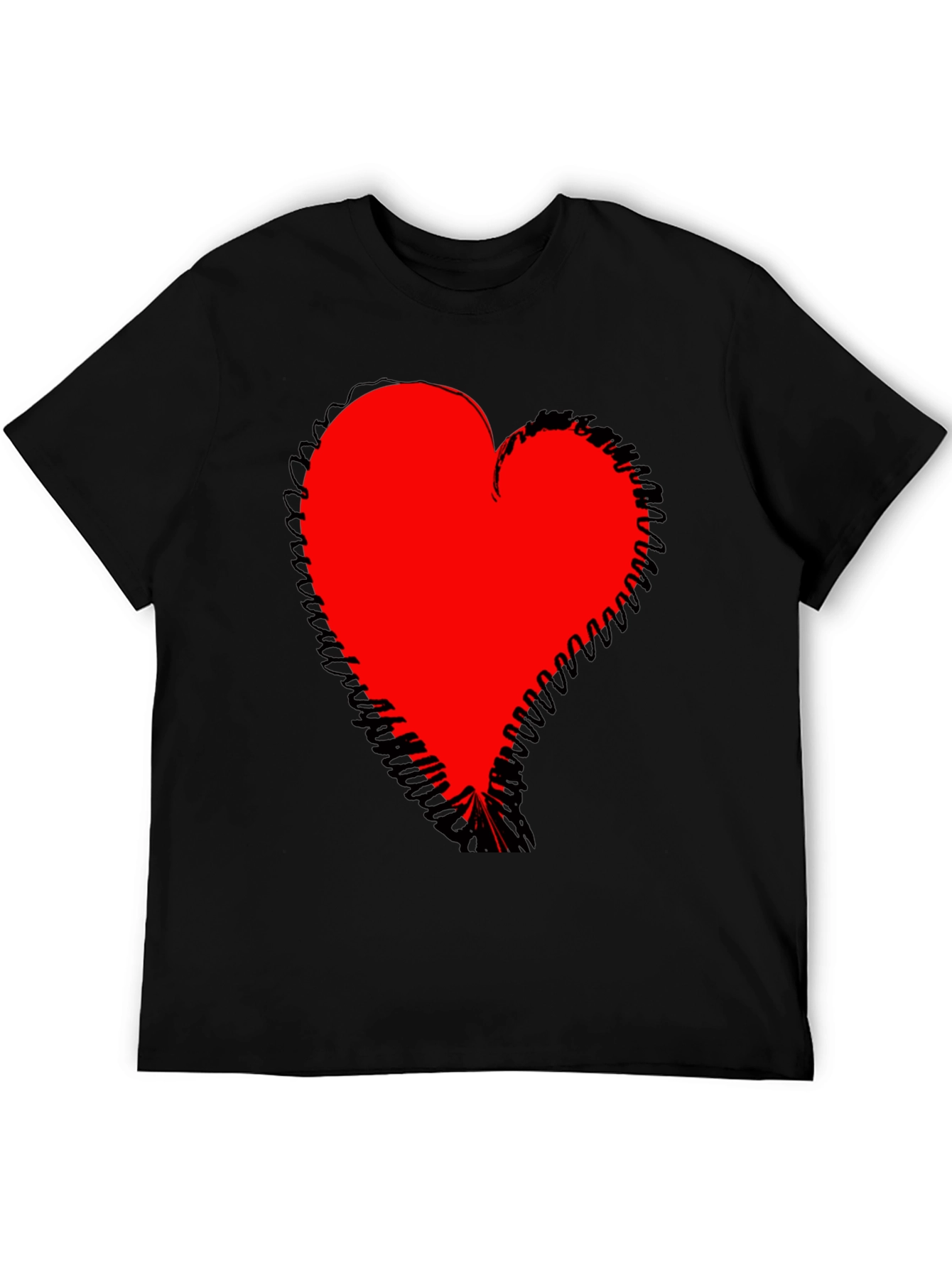 Bold Heart Graphic Black T-Shirt
