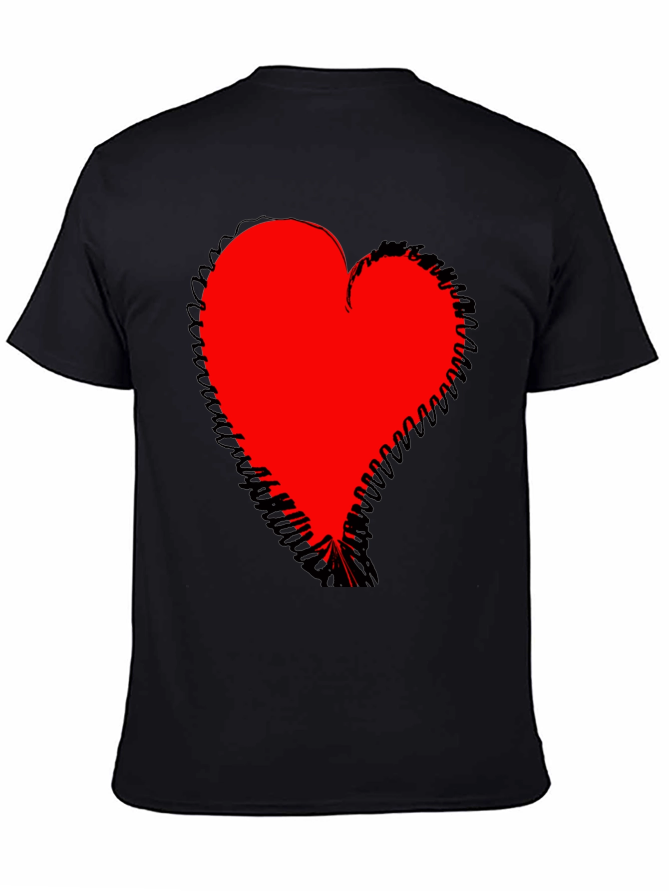 Bold Heart Graphic Black T-Shirt