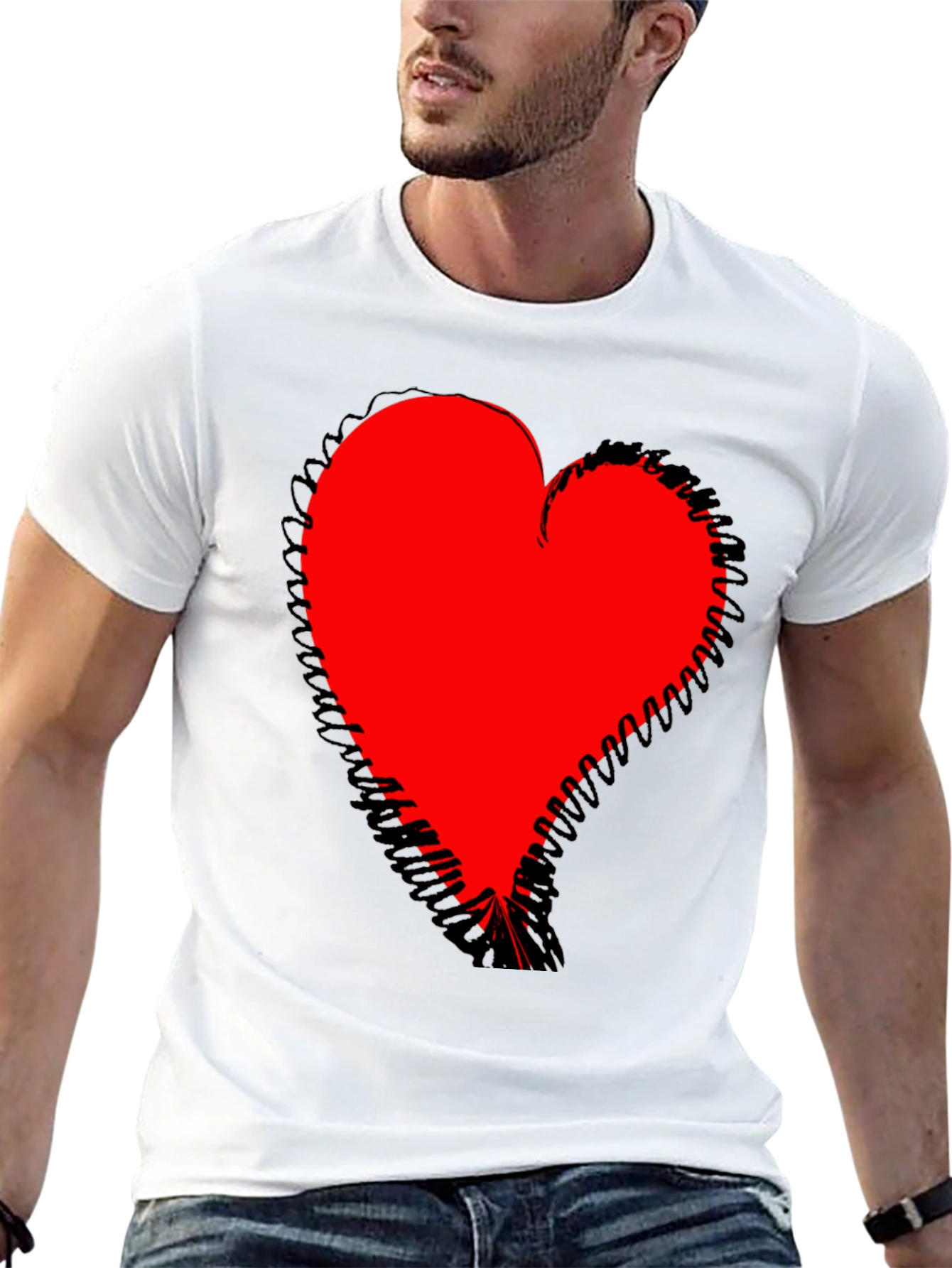 Bold Heart Graphic Black T-Shirt