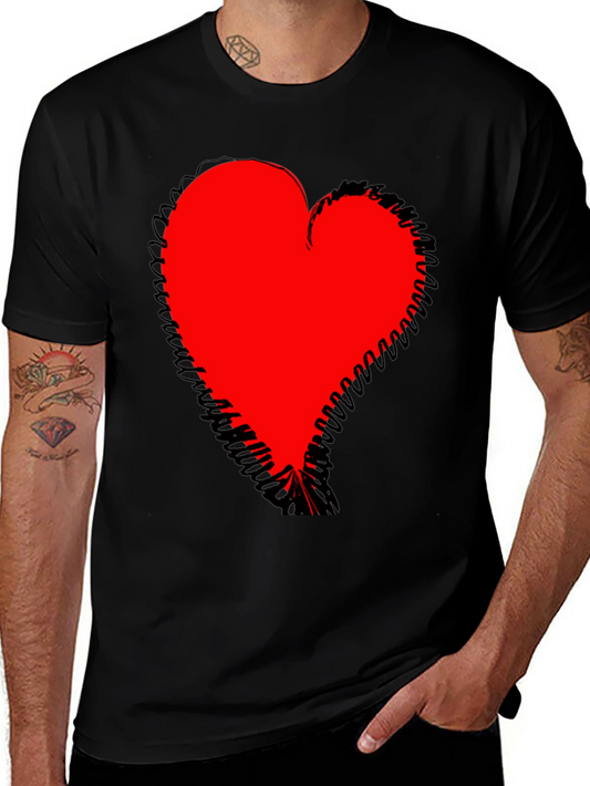 Bold Heart Graphic Black T-Shirt